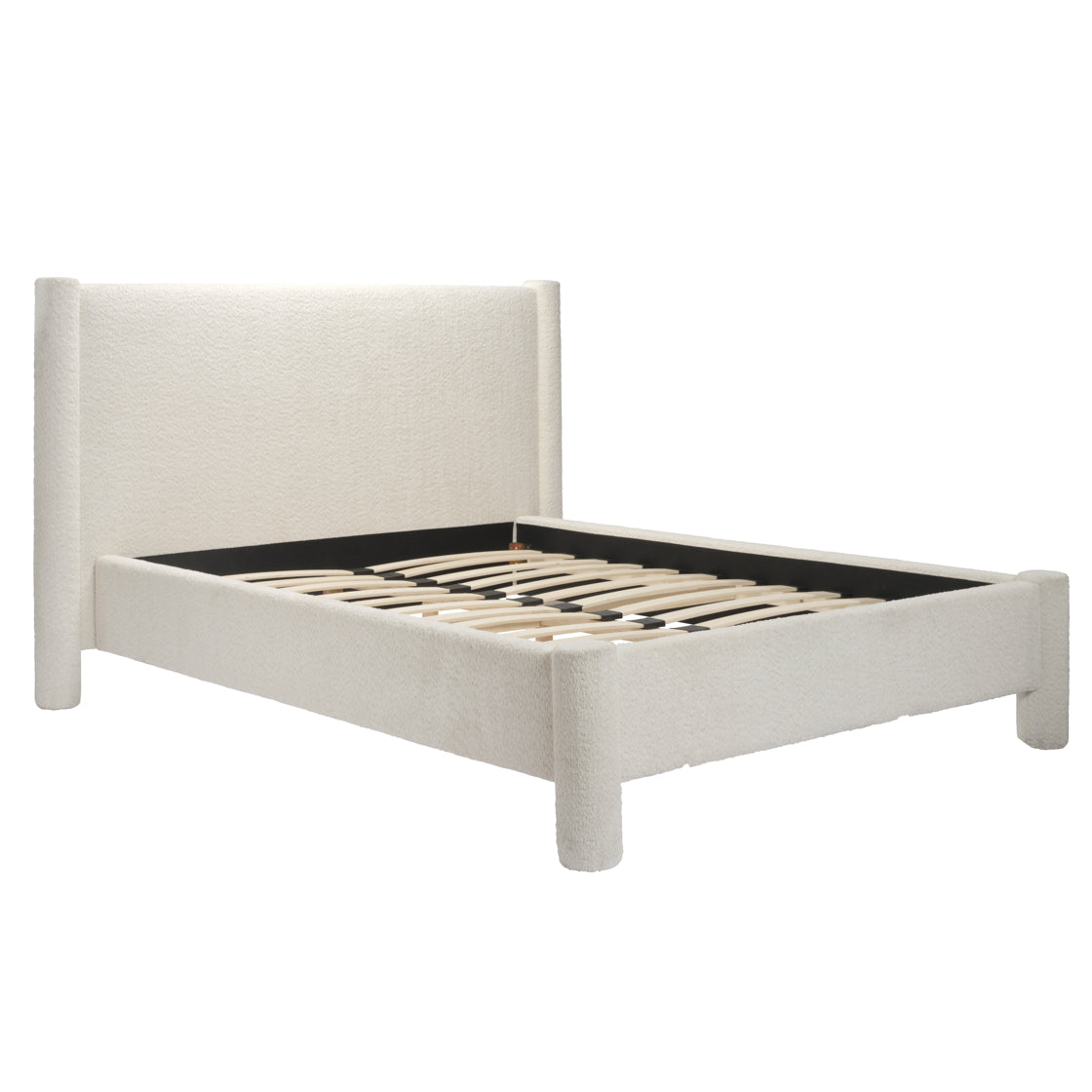 Dena Snow White Boucle King Size Bed