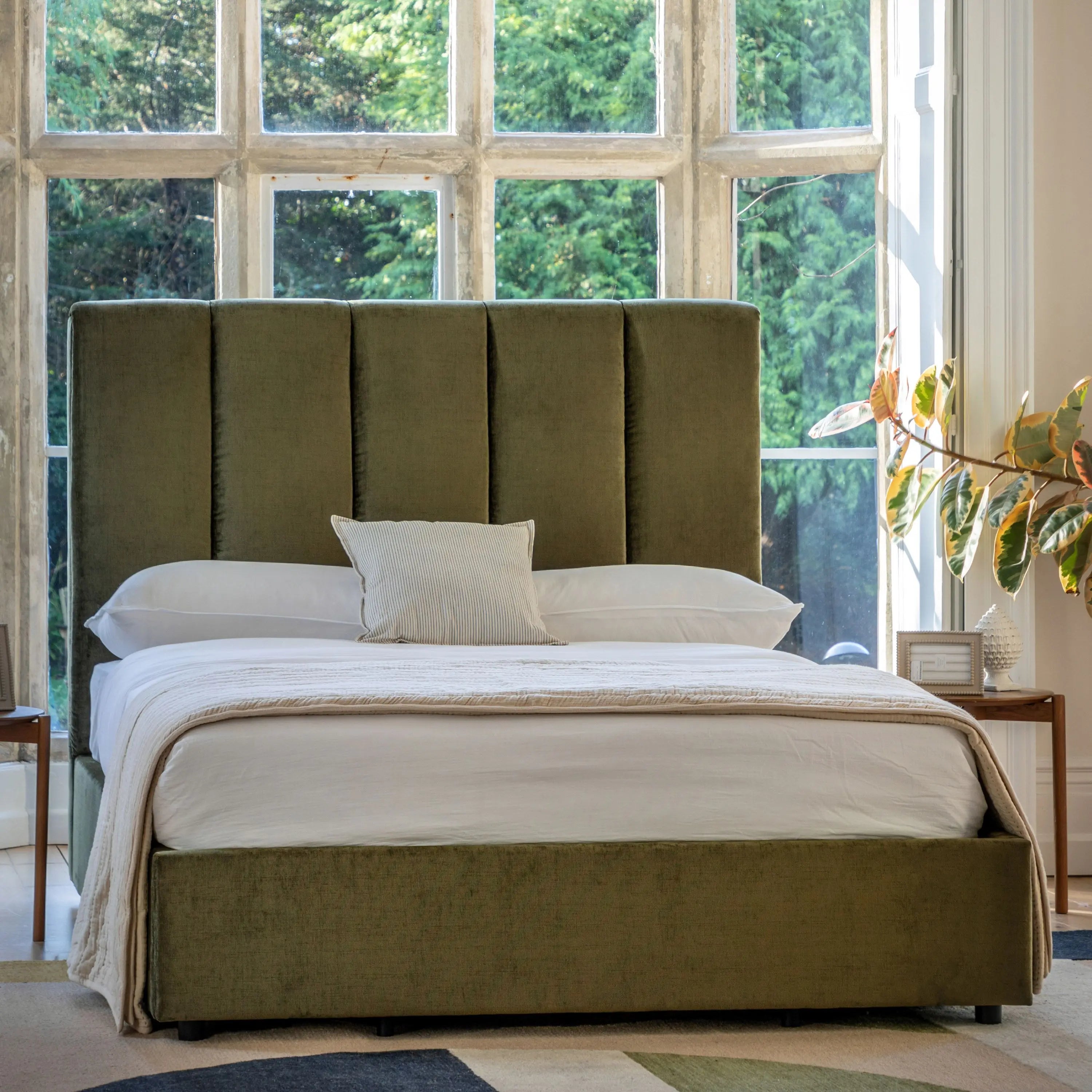 Elmsley Celine Olive Green King Size Ottoman Bed