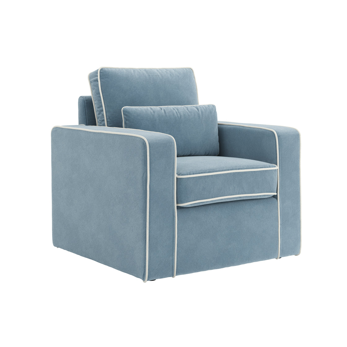 Diego Ice Blue Velvet Armchair
