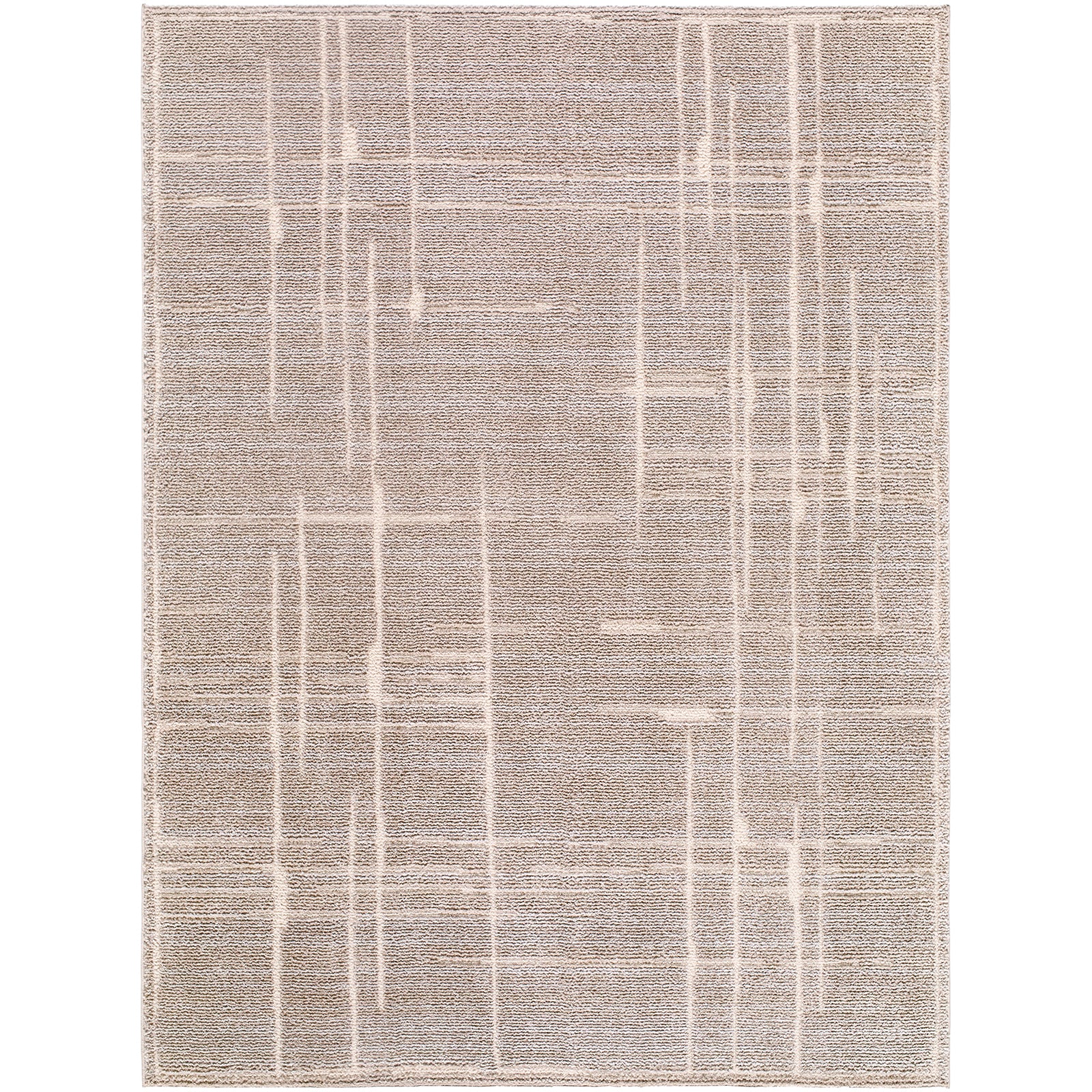 Alba Modern Graphic Taupe & Medium Brown Polypropylene & Polyester Rug 160x213cm - product image