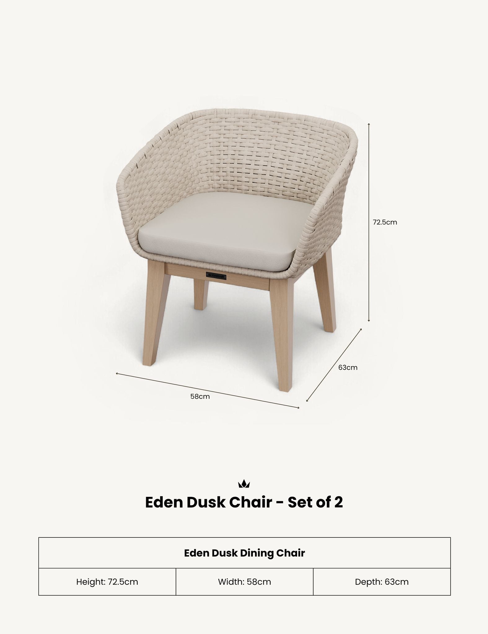 Tess Dusk Rattan Chair - Set of 2