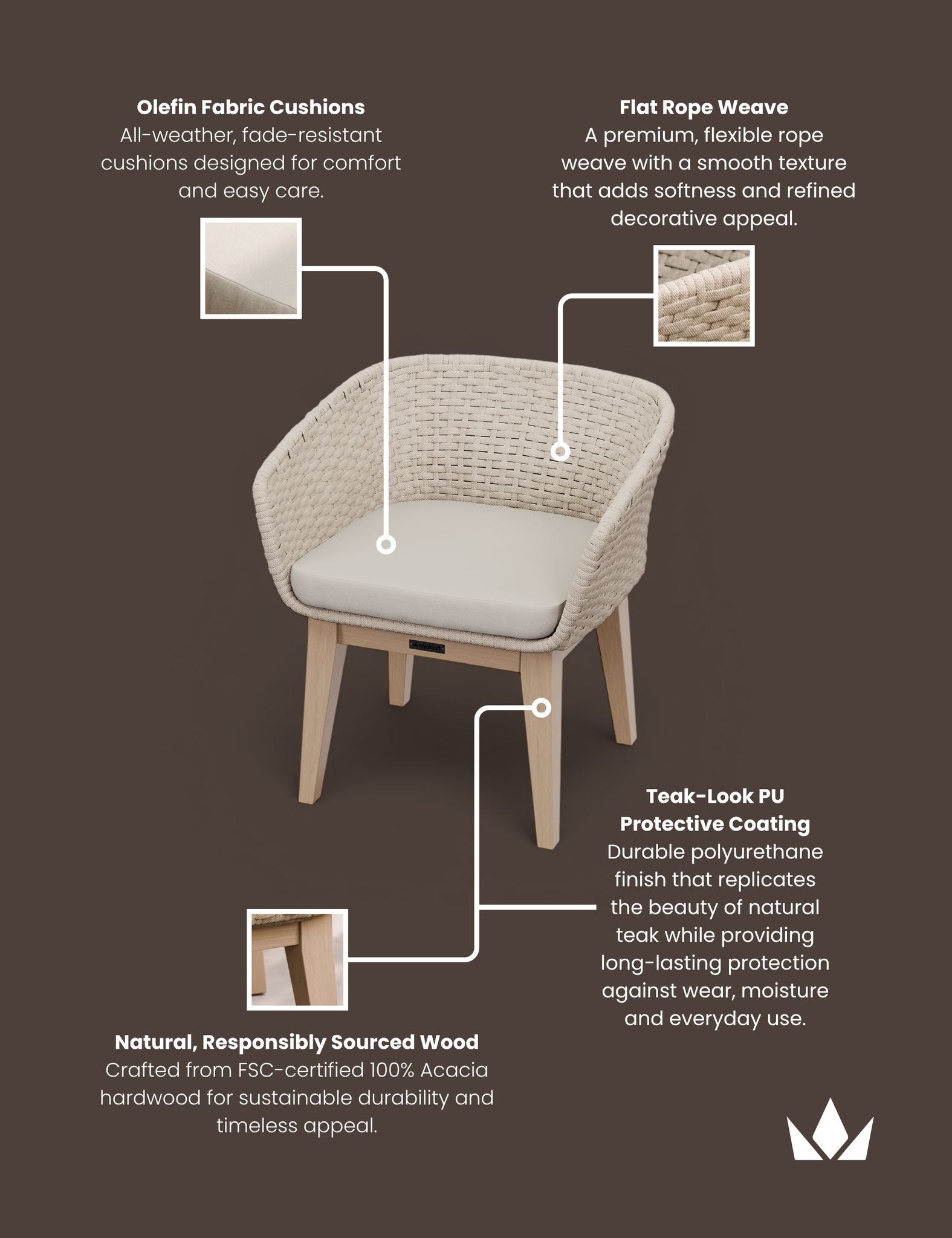 Tess Dusk Rattan Chair - Set of 2