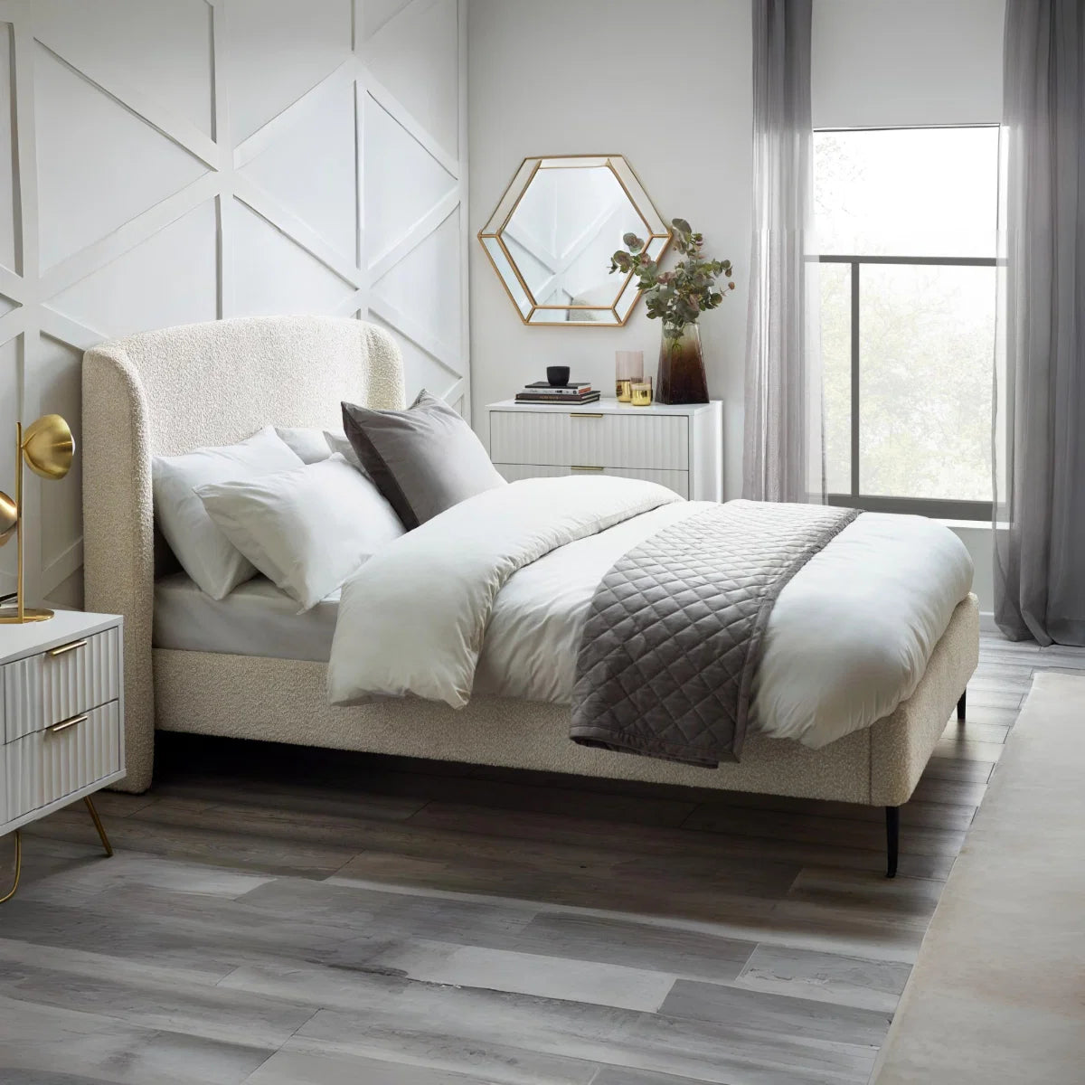 Torrington Ivory Boucle King Bed