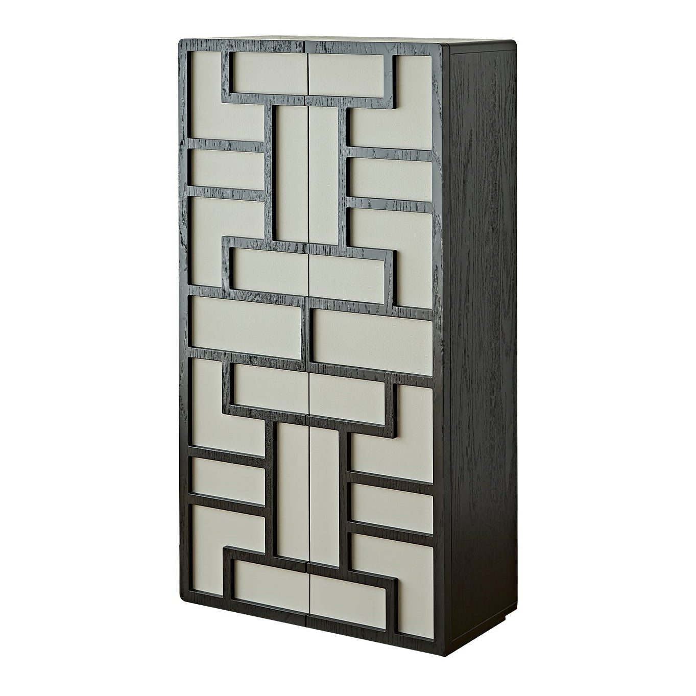 Kamako Grey Leather Look & Wenge Cabinet