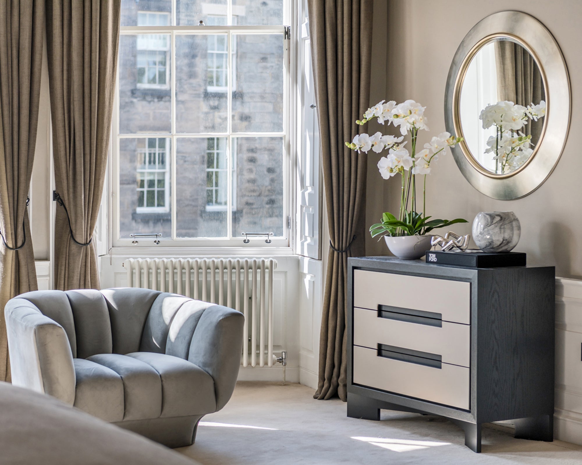 Ardel Chest of Drawers - Grey Leather Look & Wenge Ash