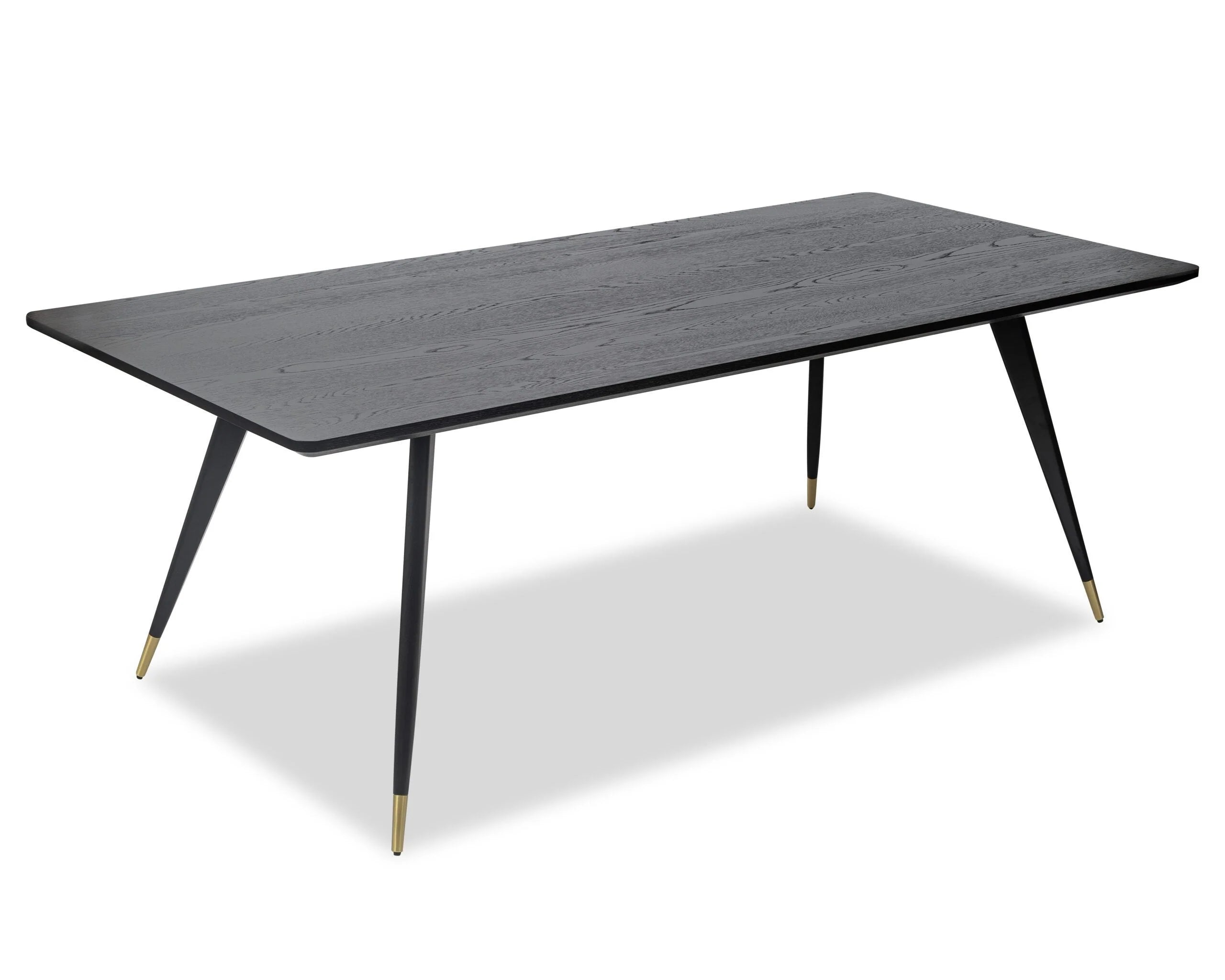 Harley Black Oak Wood & Brass Dining Table