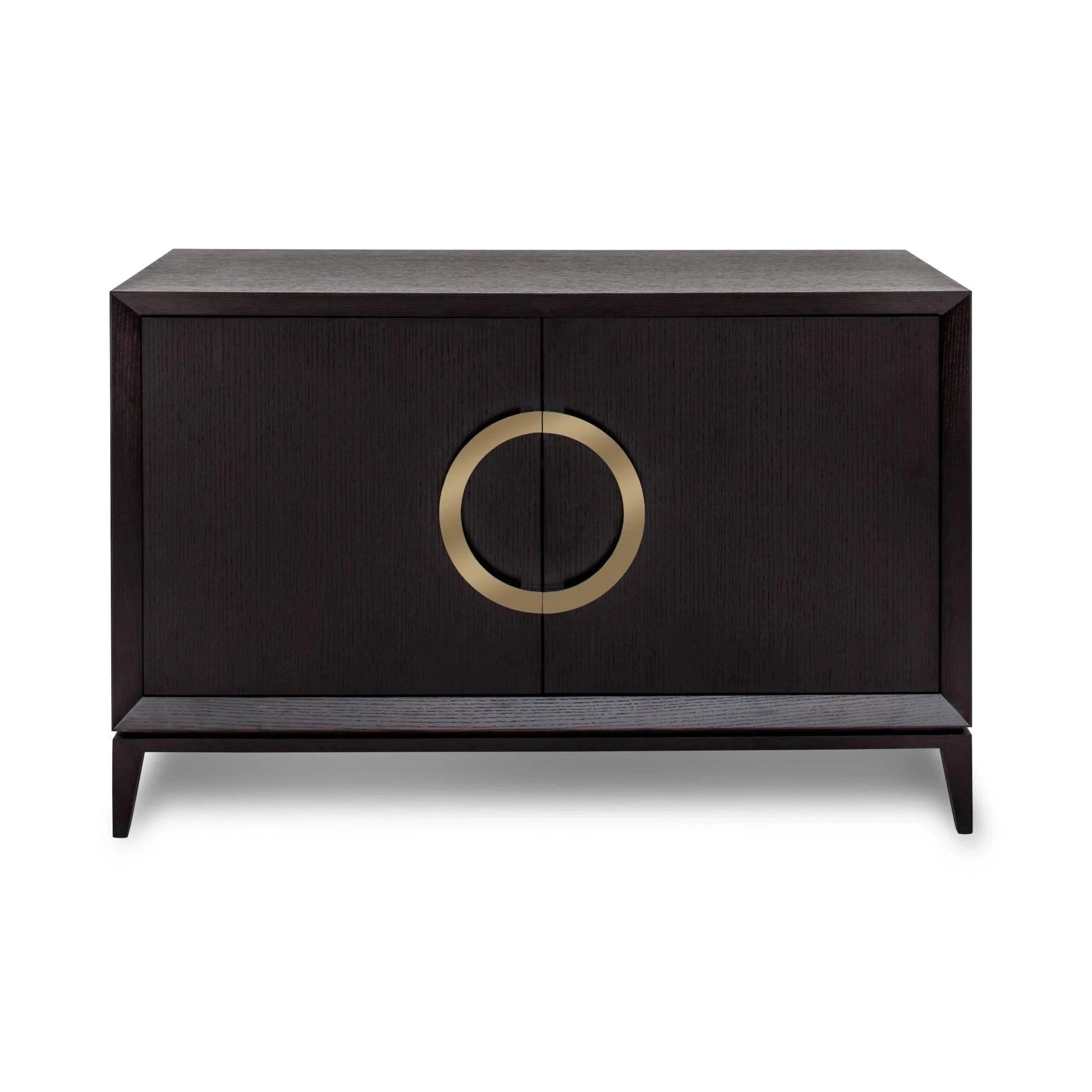 Rochel Black Oak Wood & Gold Handles Sideboard