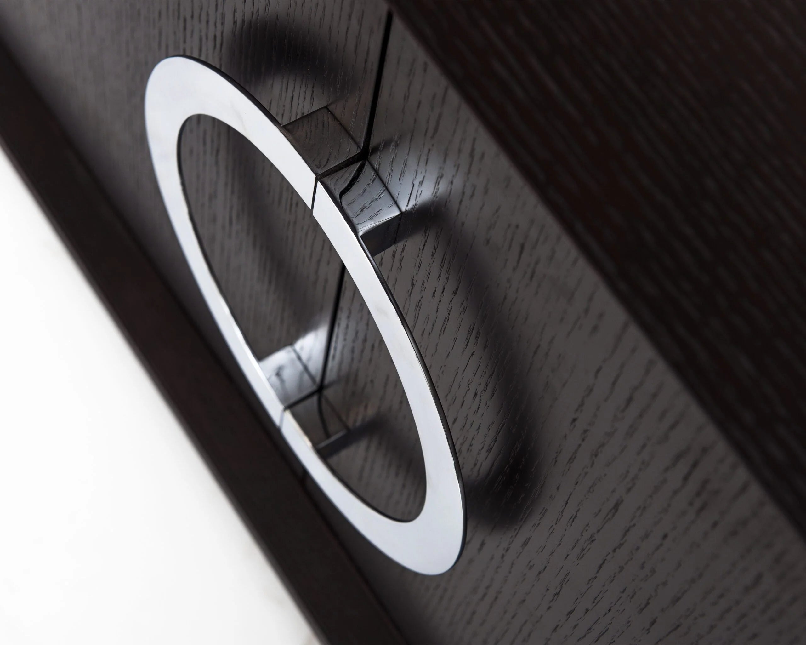 Rochel Black Oak Wood & Chrome Handle Sideboard
