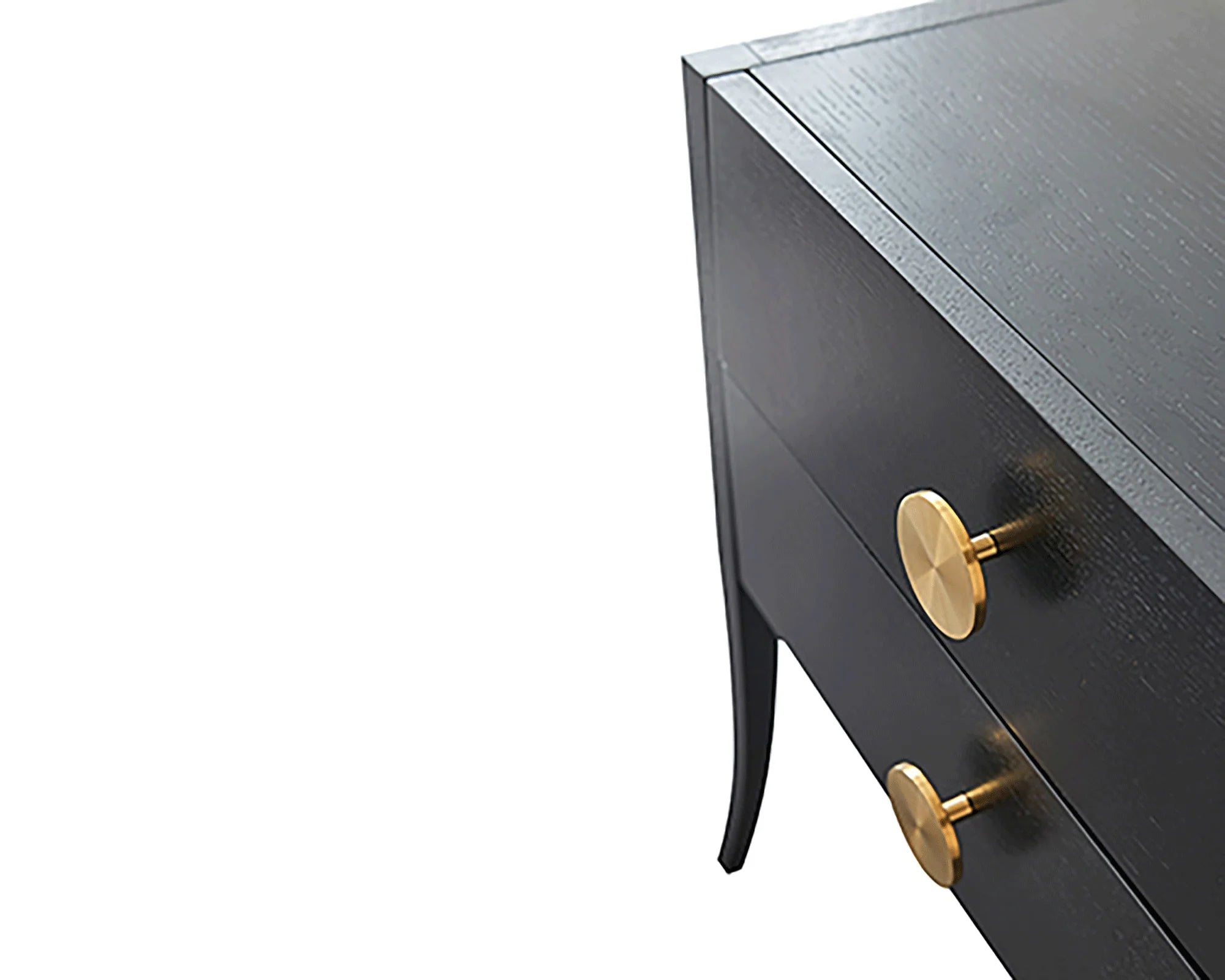 Orly Black Oak Wood & Gold Bedside Table
