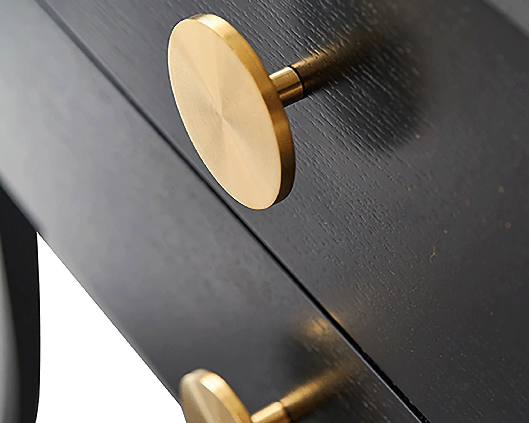Orly Black Oak Wood & Gold Bedside Table