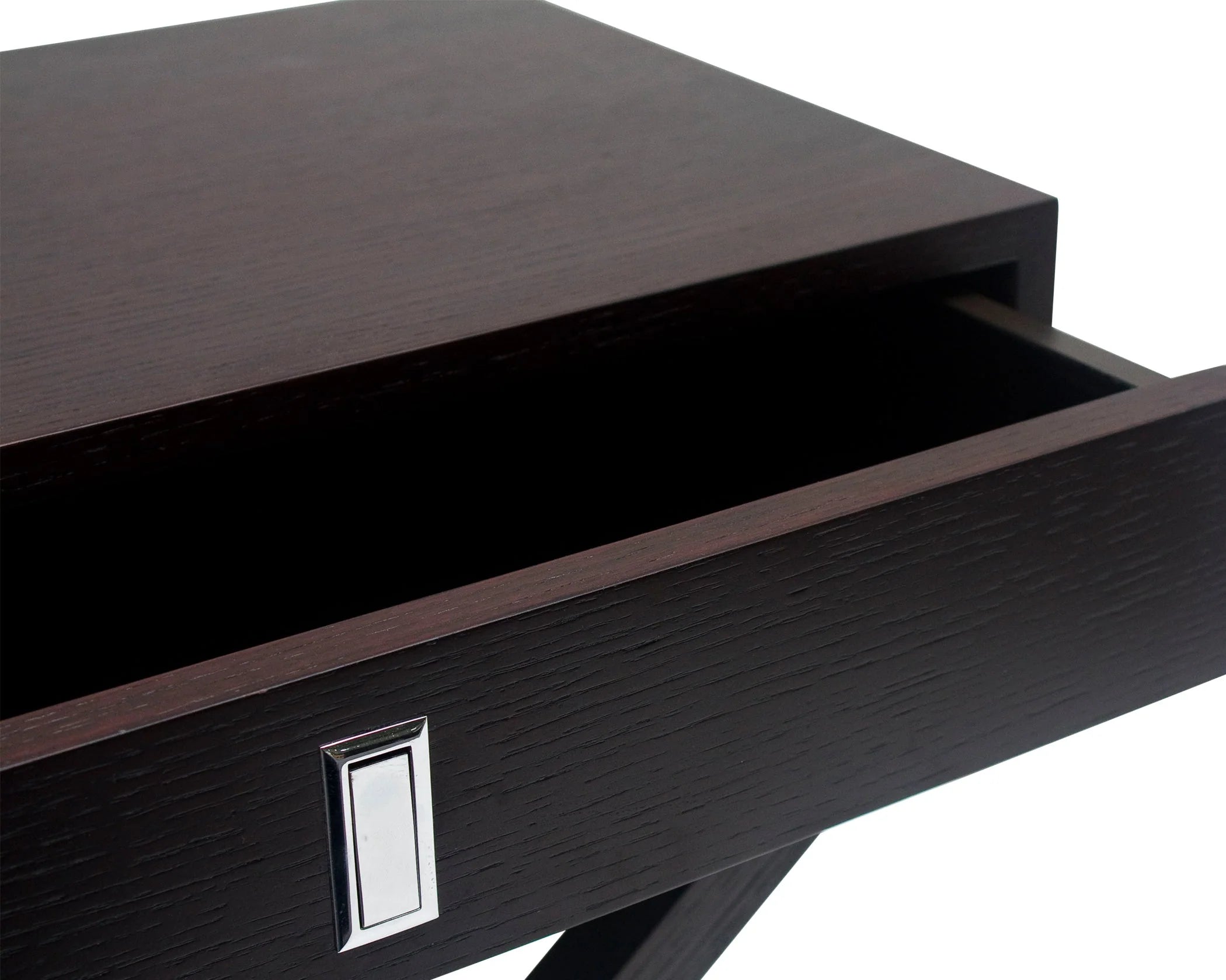 Curio Black Oak Wood Bedside Table
