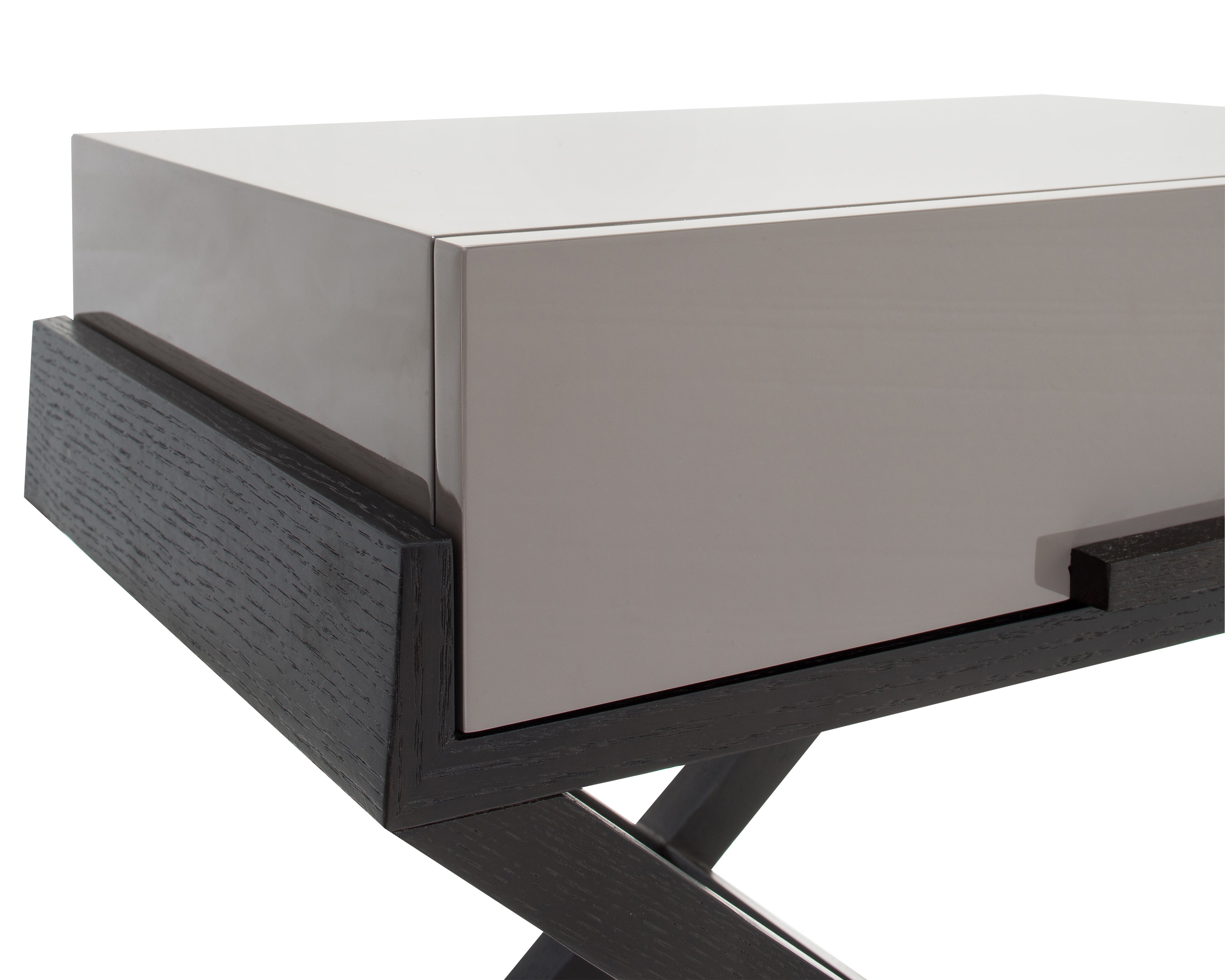 Boston Bedside Table - Taupe High Gloss