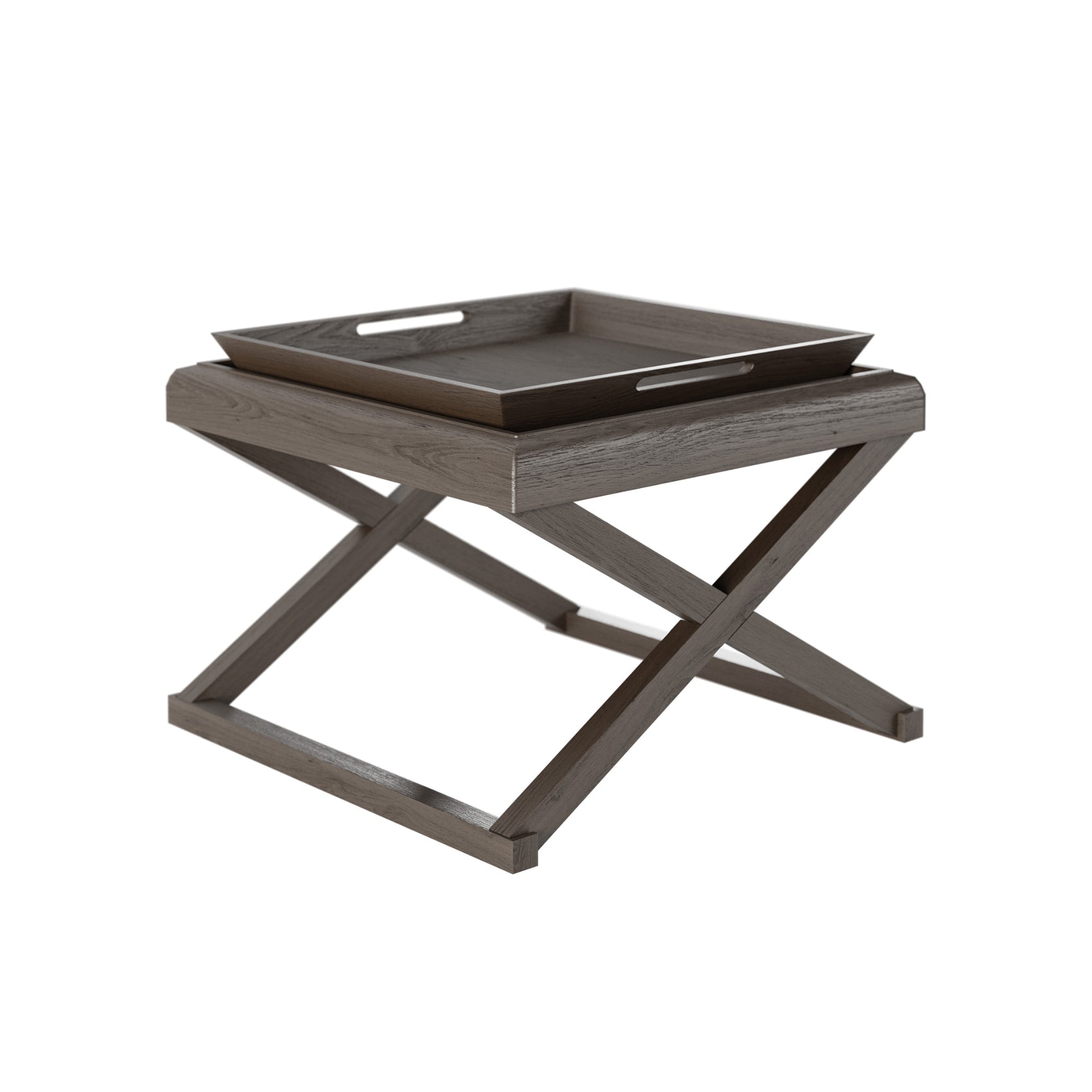 DI Designs Bentley Grey Oak Cross Leg End Table