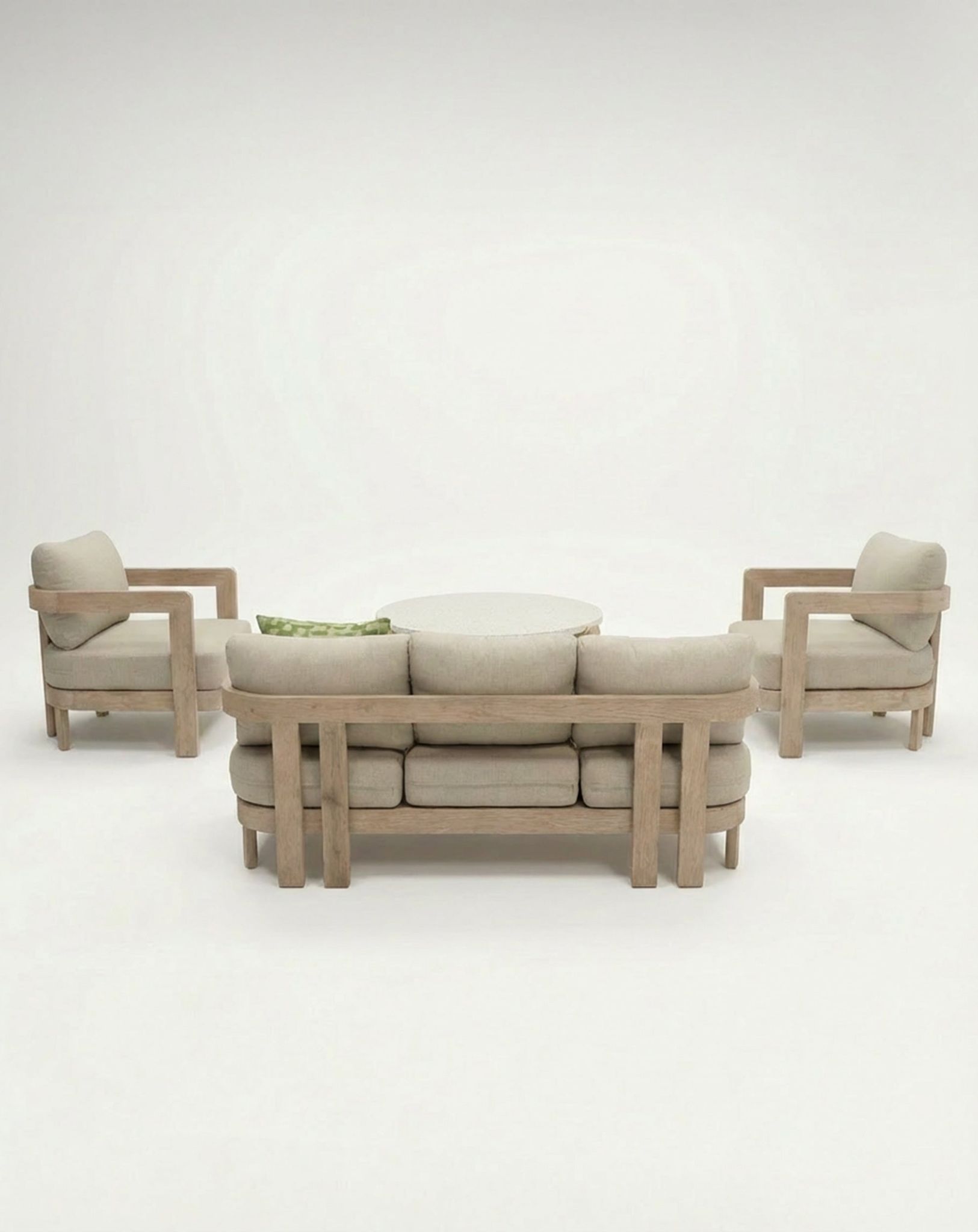 Portello 4 Seater Wood Lounging Set with Coffee Table