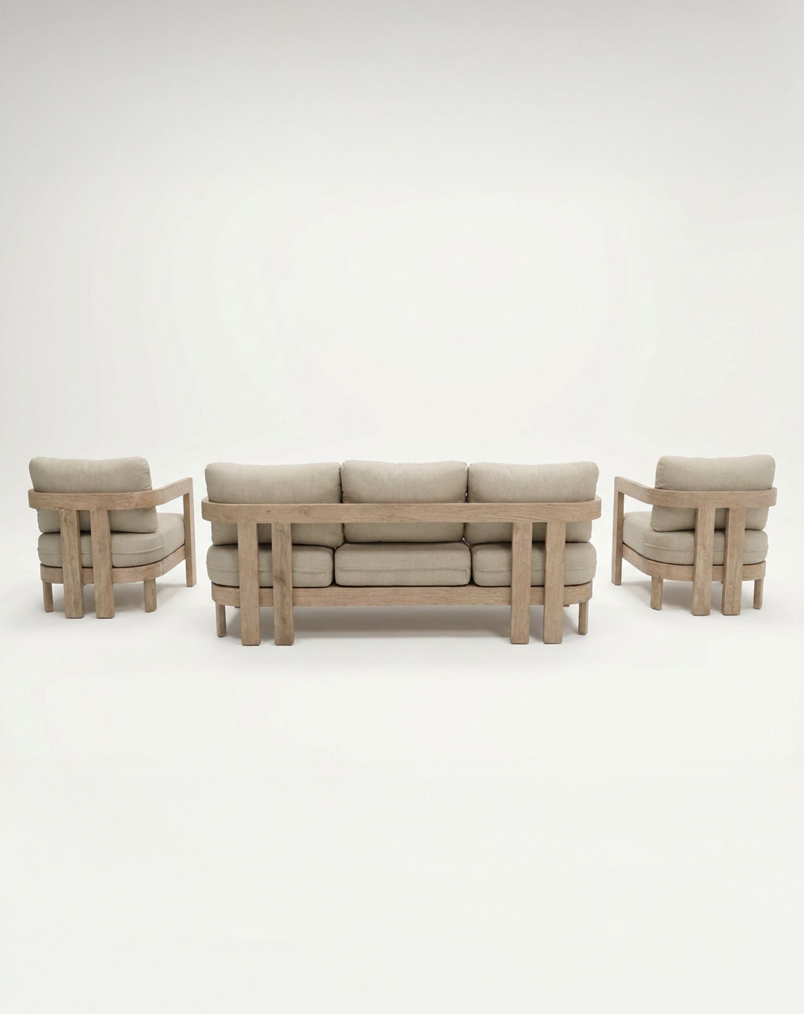 Portello 5 Seater Wood Lounging Set with Coffee Table
