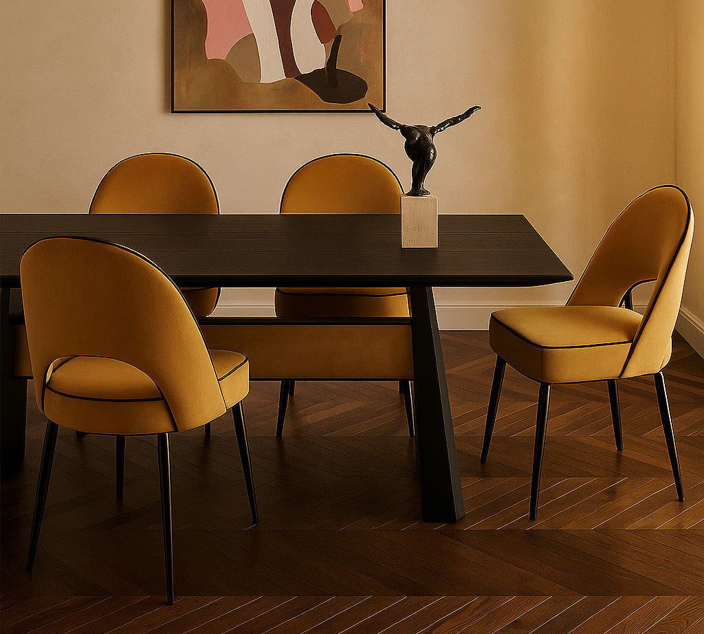 Yves Dining Chair  set of 2 - Megan Mustard