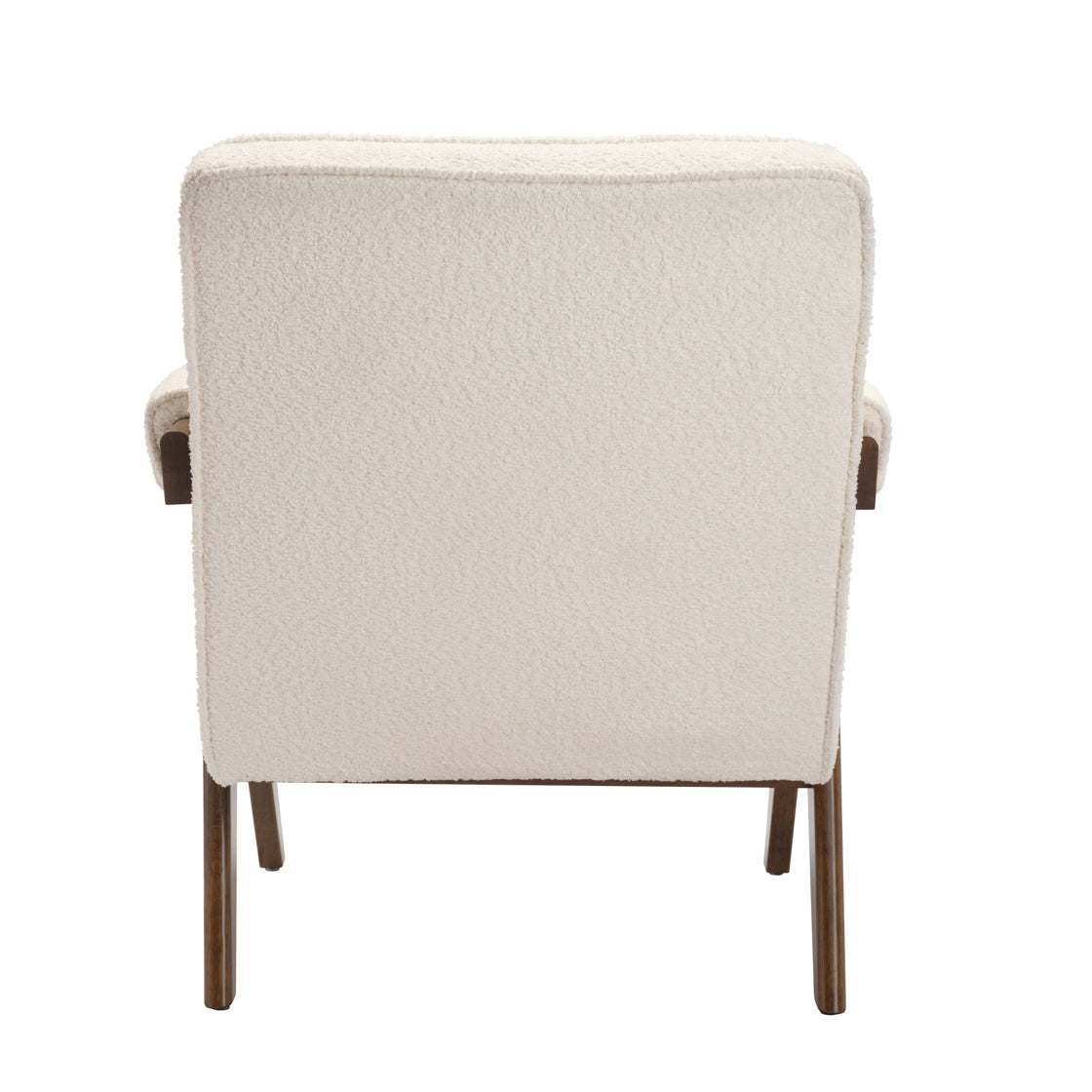 Ember Snow White Boucle & Wood Armchair
