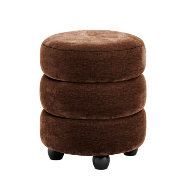 Emi Brandy Brown Chenille Pouffe