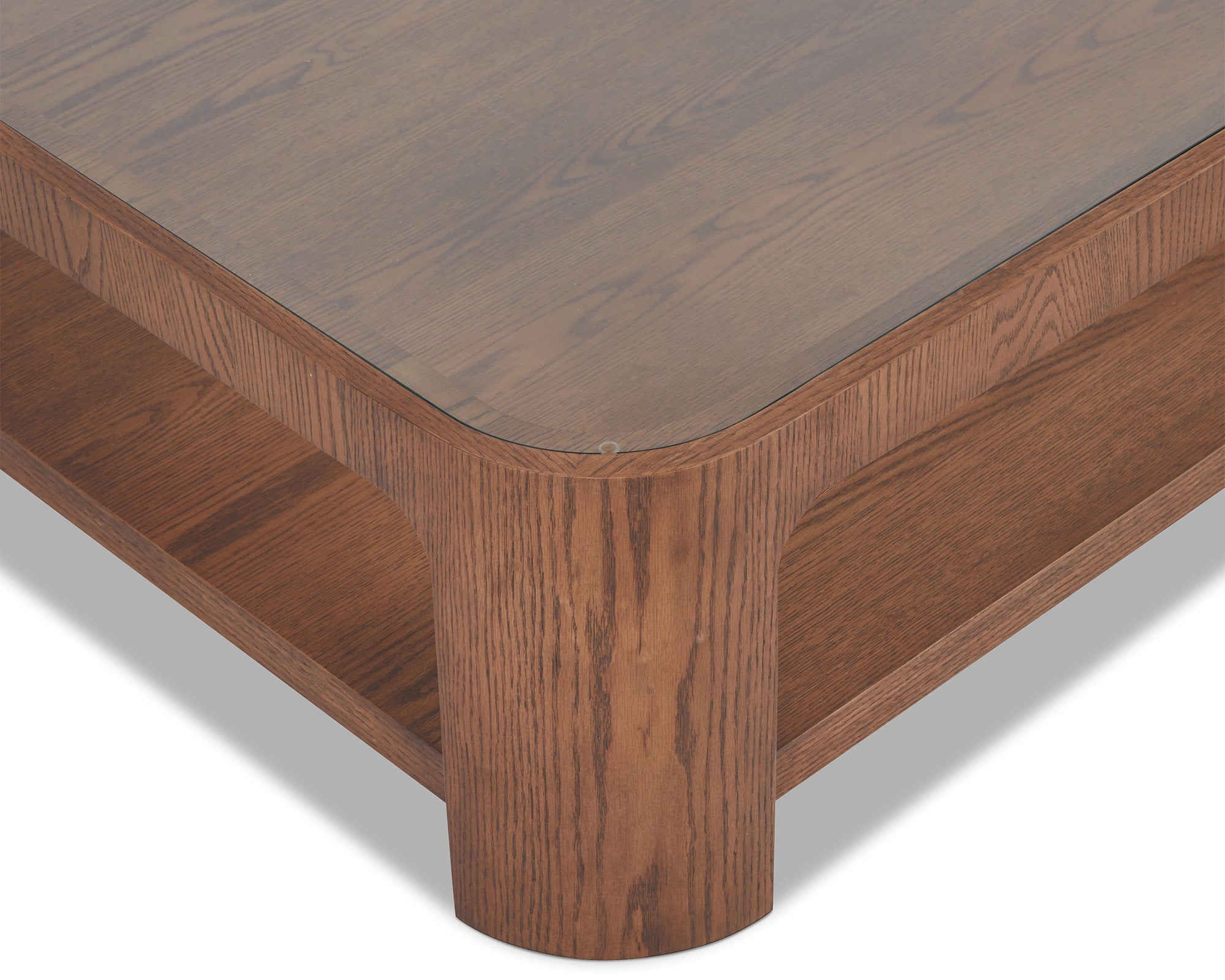 Espiga Coffee Table - Brushed Brown & Clear Glass