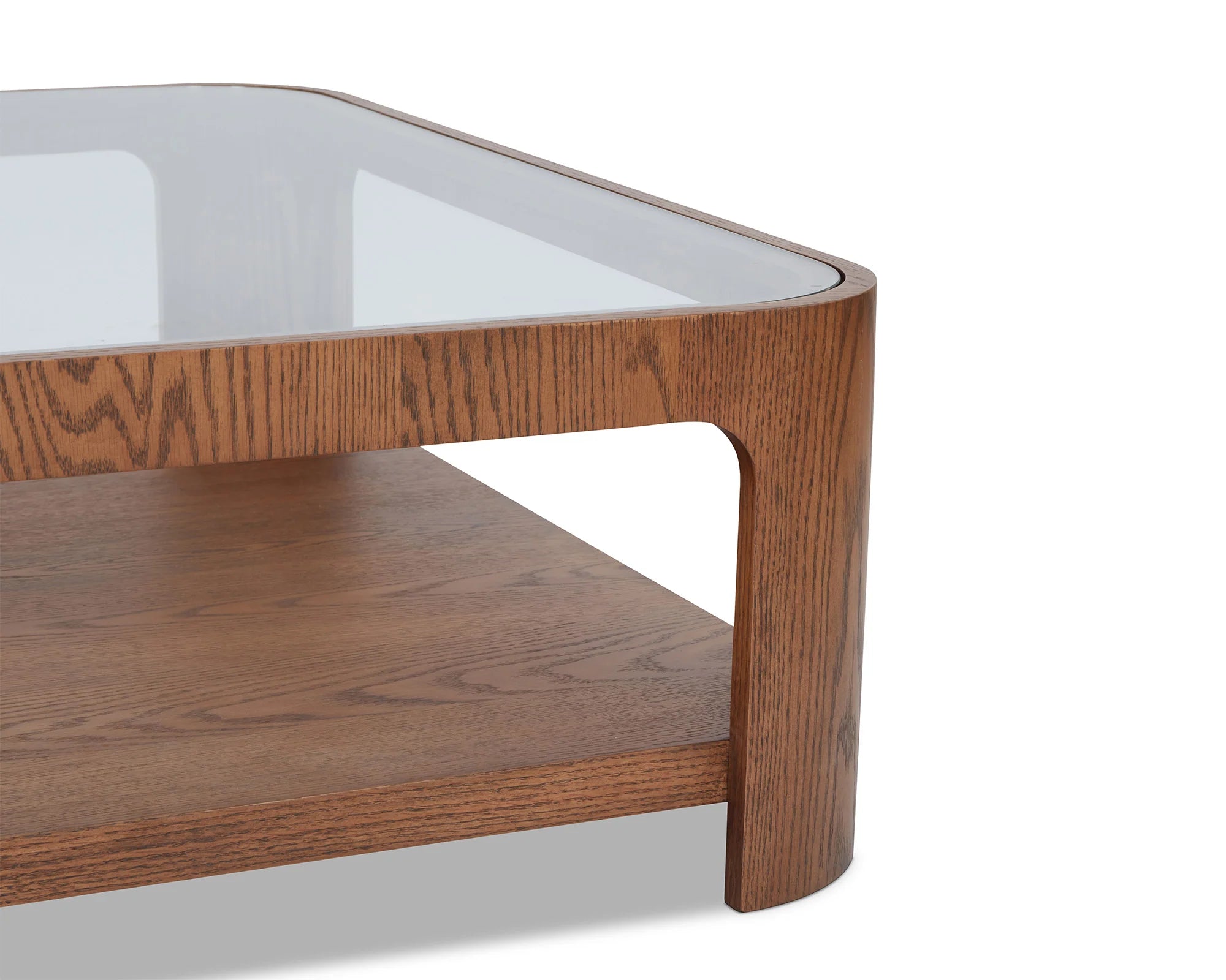 Espiga Brushed Brown & Clear Glass Square Coffee Table