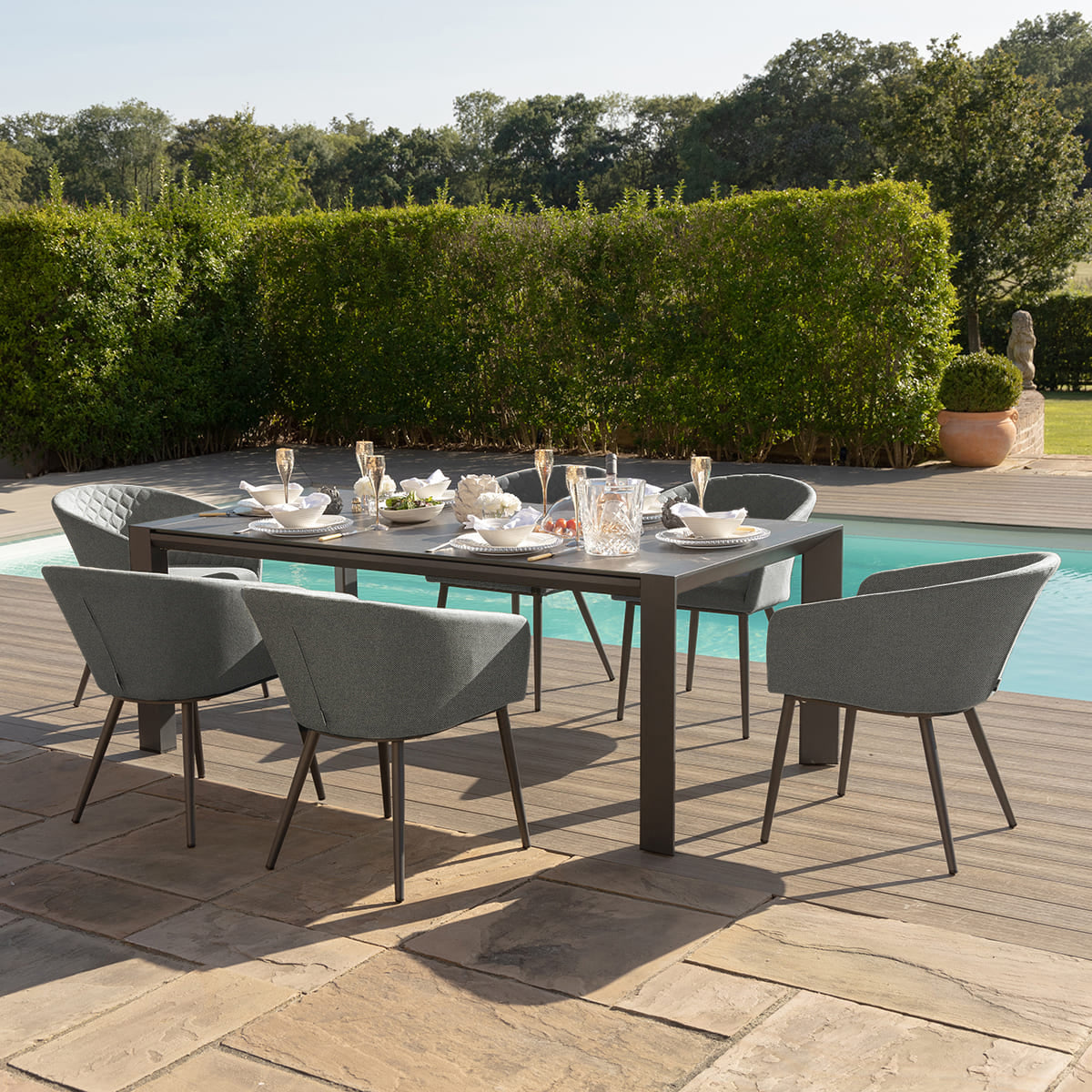 Ambition 10 Seater Extending Dining Set - Zinc Grey