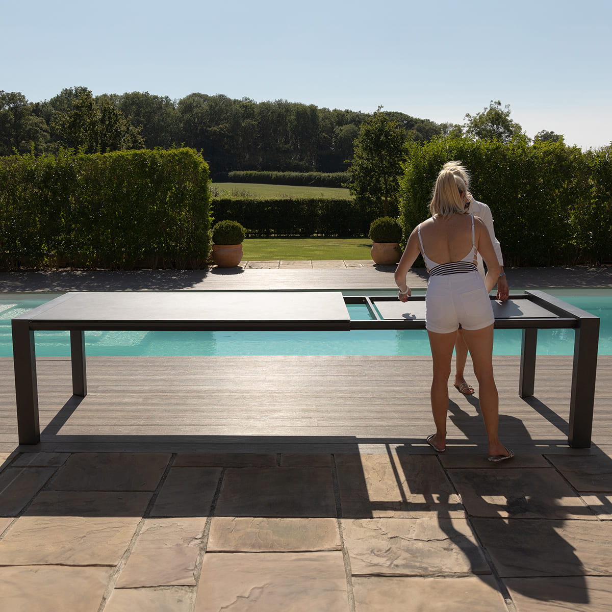 Ambition 10 Seater Extending Dining Set - Zinc Grey