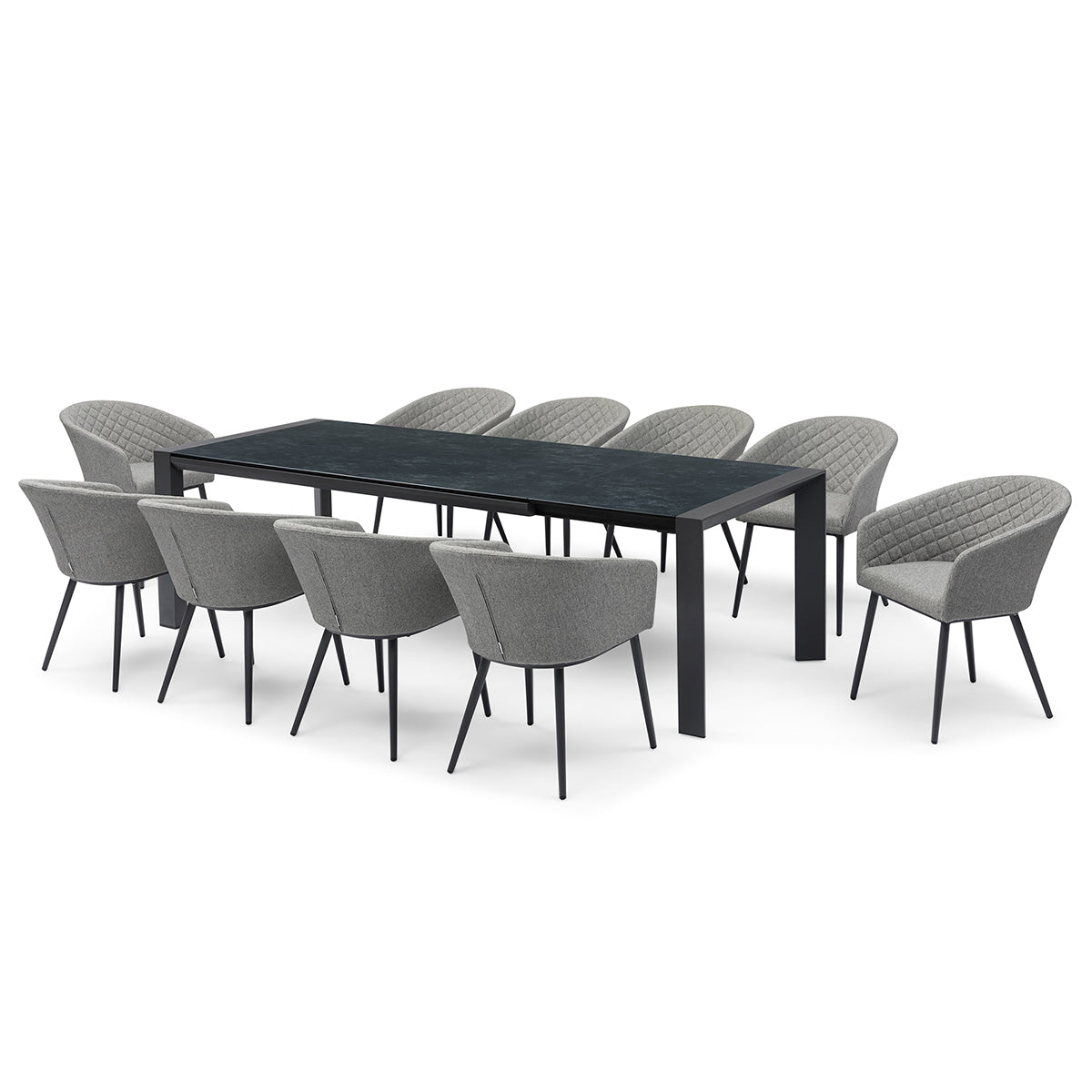 Ambition 10 Seater Extending Dining Set - Zinc Grey