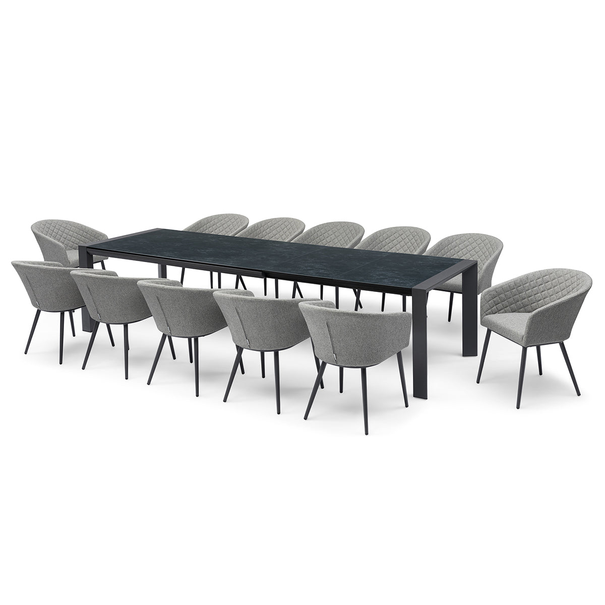 Ambition 10 Seater Extending Dining Set - Zinc Grey