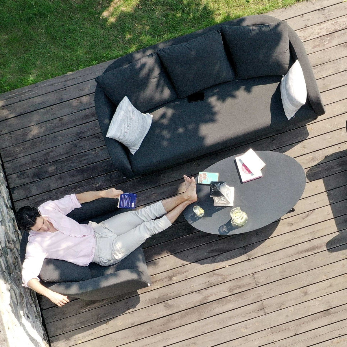 Maze Ambition Charcoal Black Outdoor Sofa Set | 5 Seater