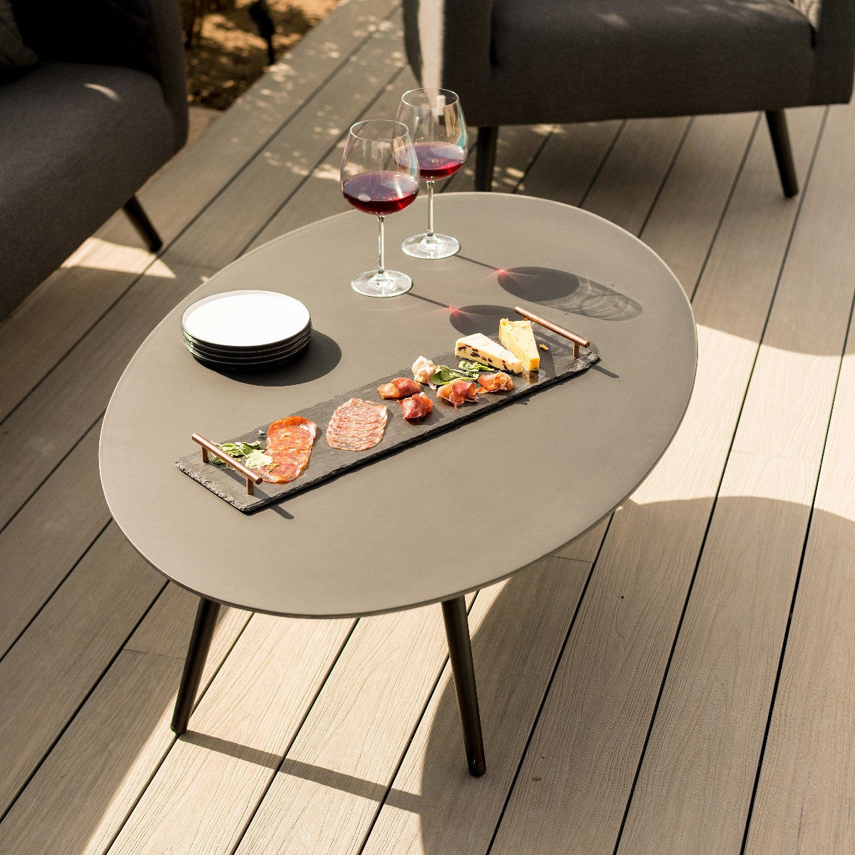 Maze Ambition Charcoal Black Outdoor Sofa Set | 5 Seater