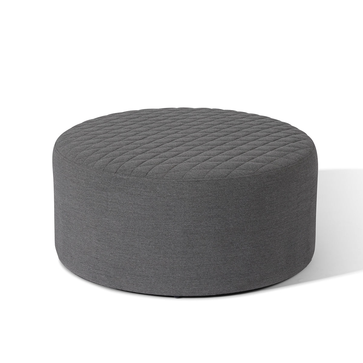 Ambition Flanelle Grey Quilted Outdoor Footstool Large