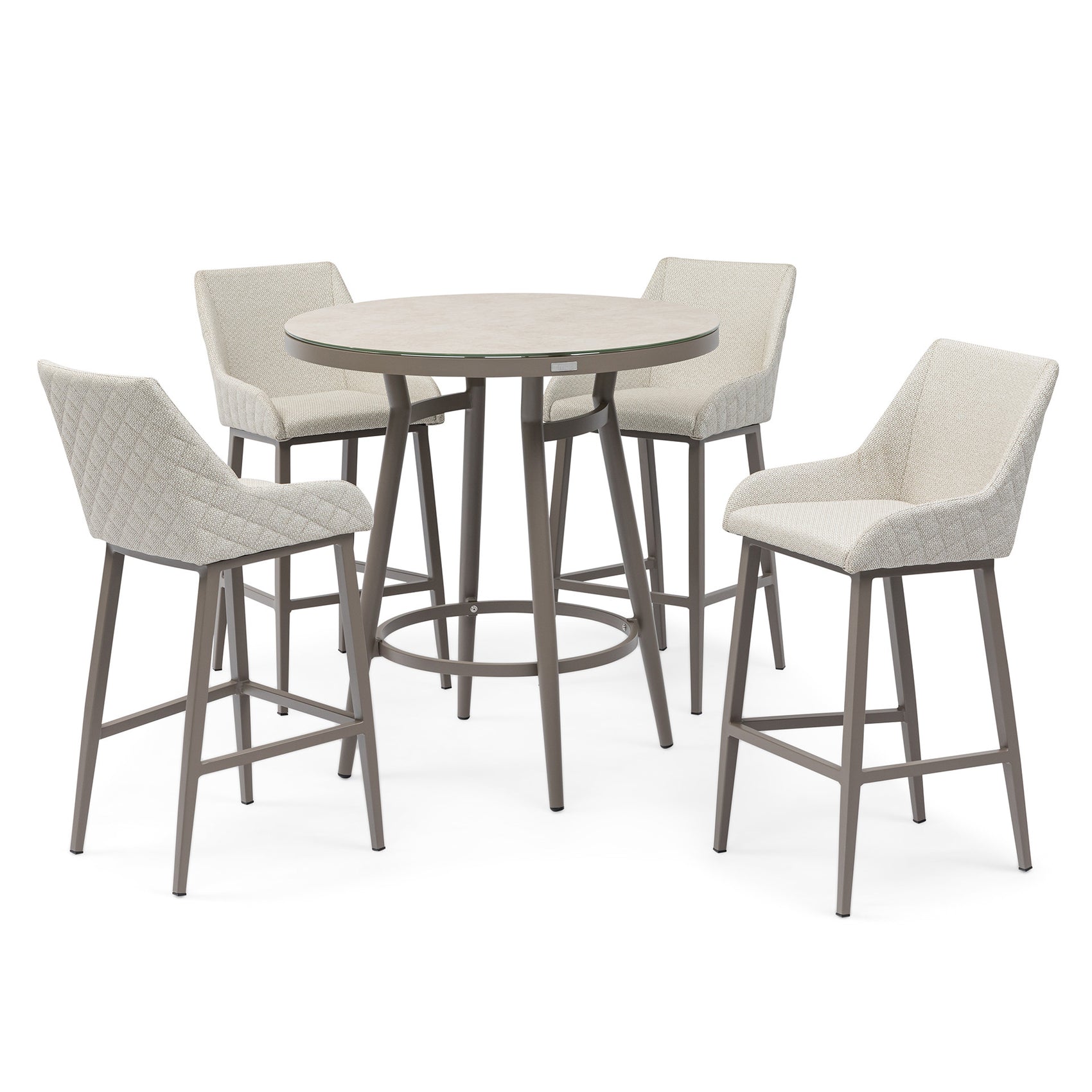 Regal 4 Seater Round Bar Set - Latte