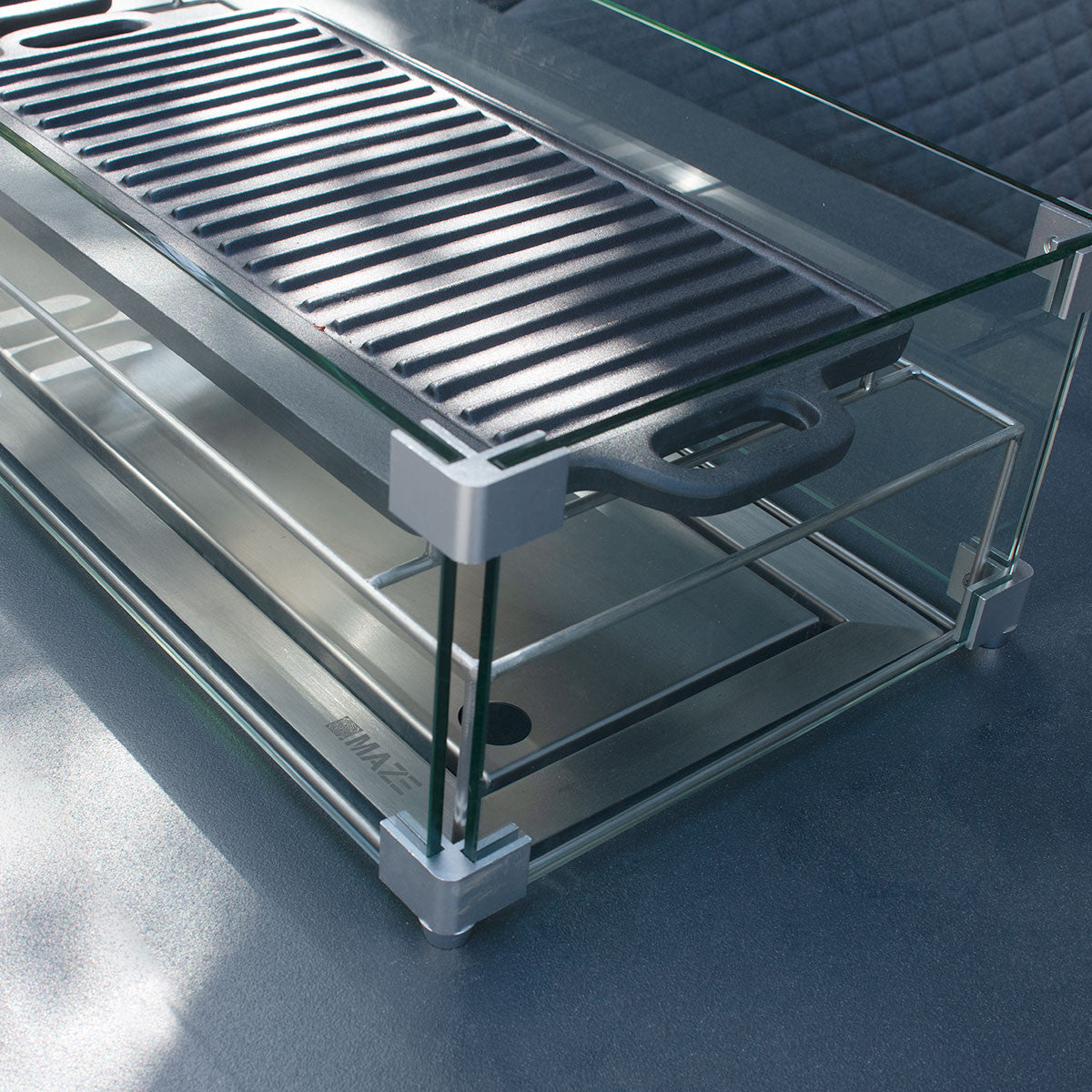 Maze Regal Flanelle Grey Round Outdoor Bar Set Fire Pit Table| 8 Seater