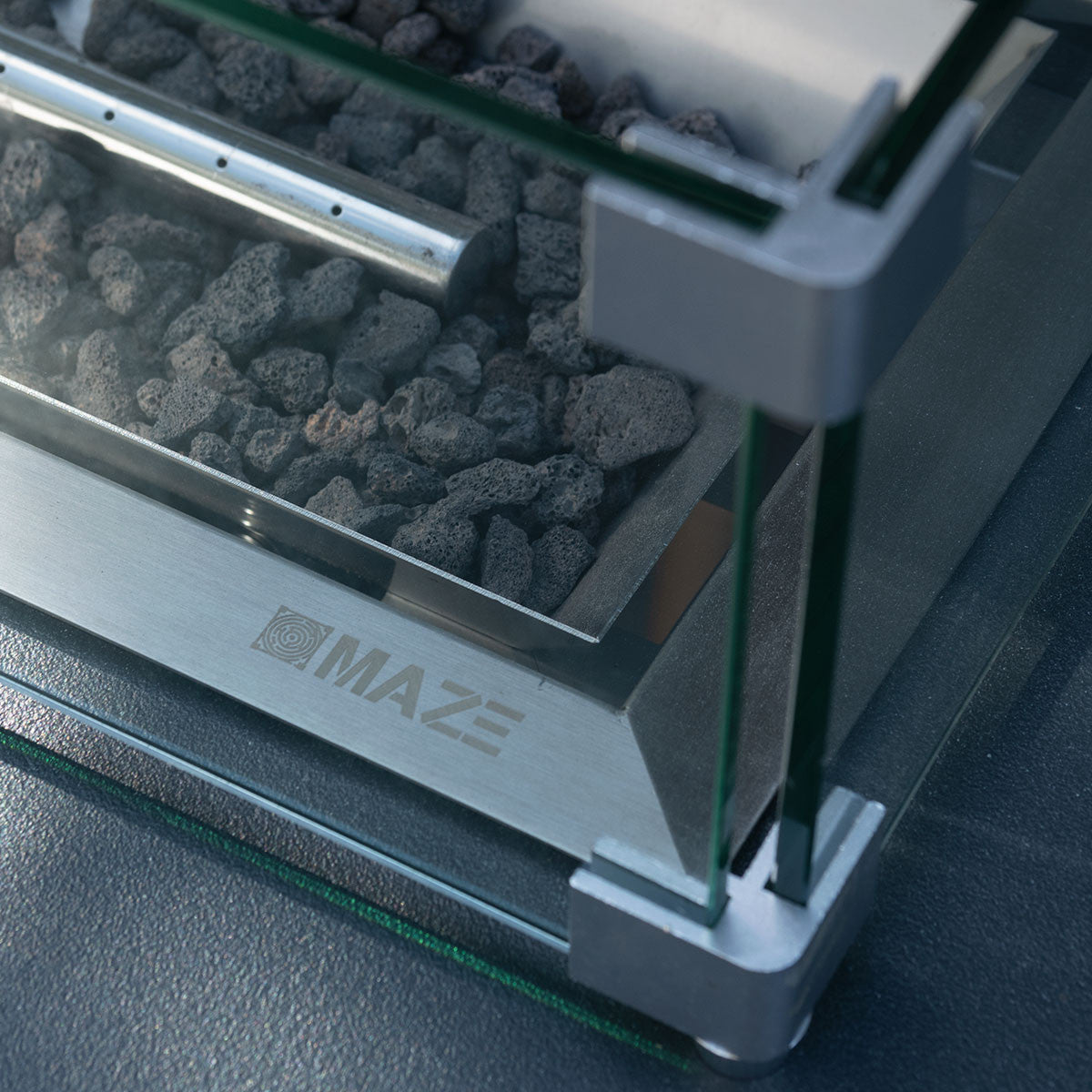 Maze Regal Flanelle Grey Round Outdoor Bar Set Fire Pit Table| 8 Seater