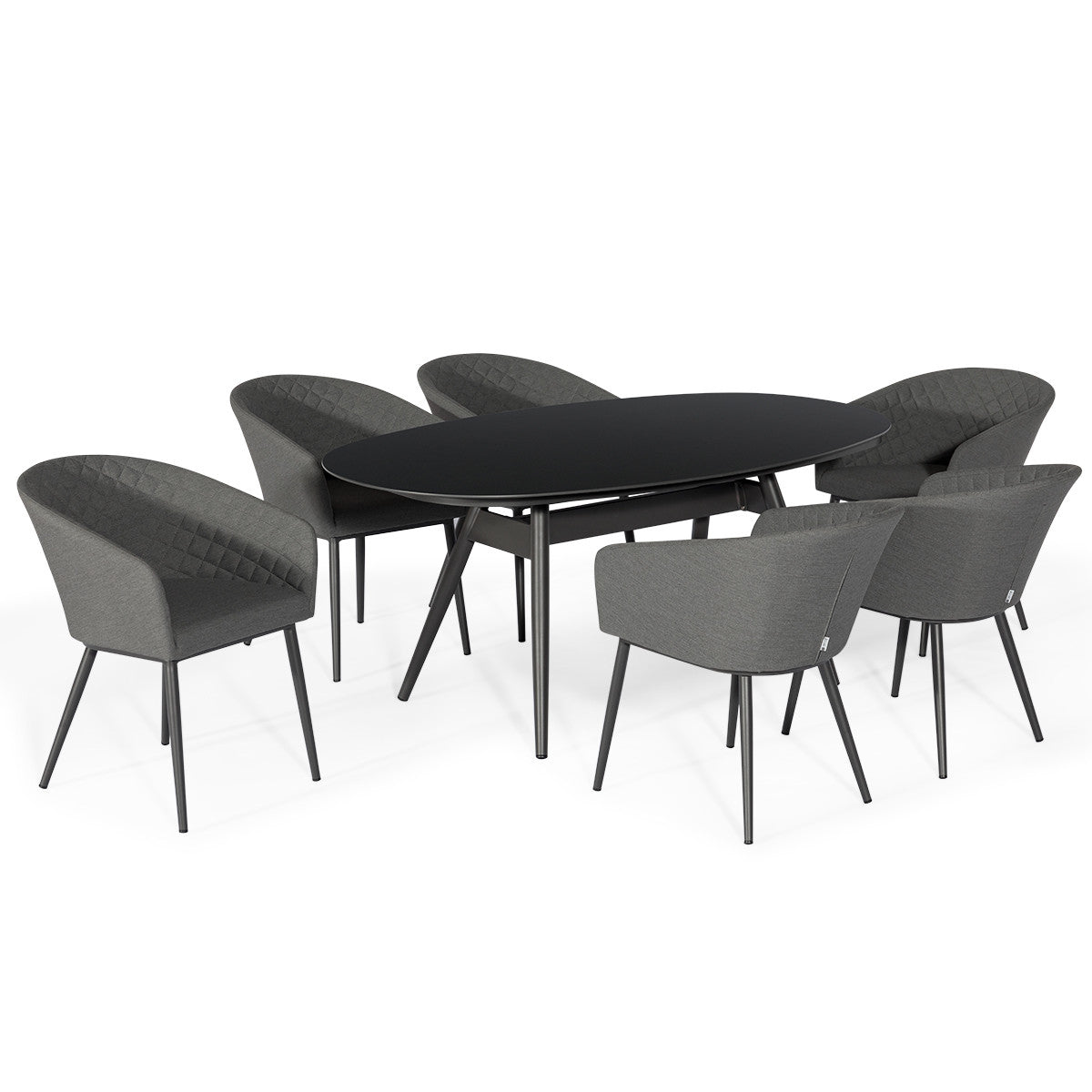 Maze Ambition Flanelle Grey Outdoor Dining Set Oval | 6 Seater