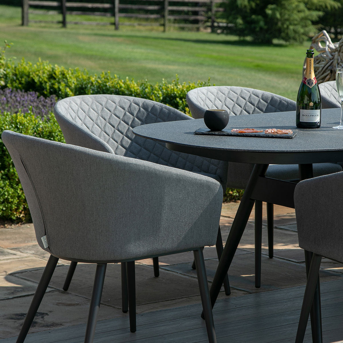 Maze Ambition Flanelle Grey Outdoor Dining Set Oval | 8 Seater