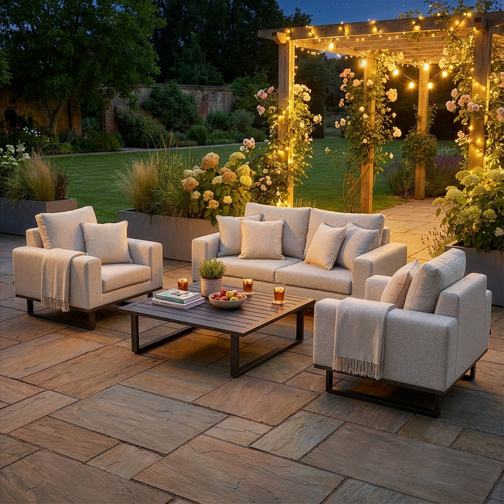 Ethos 2 Seater Sofa Set with Coffee Table - Latte