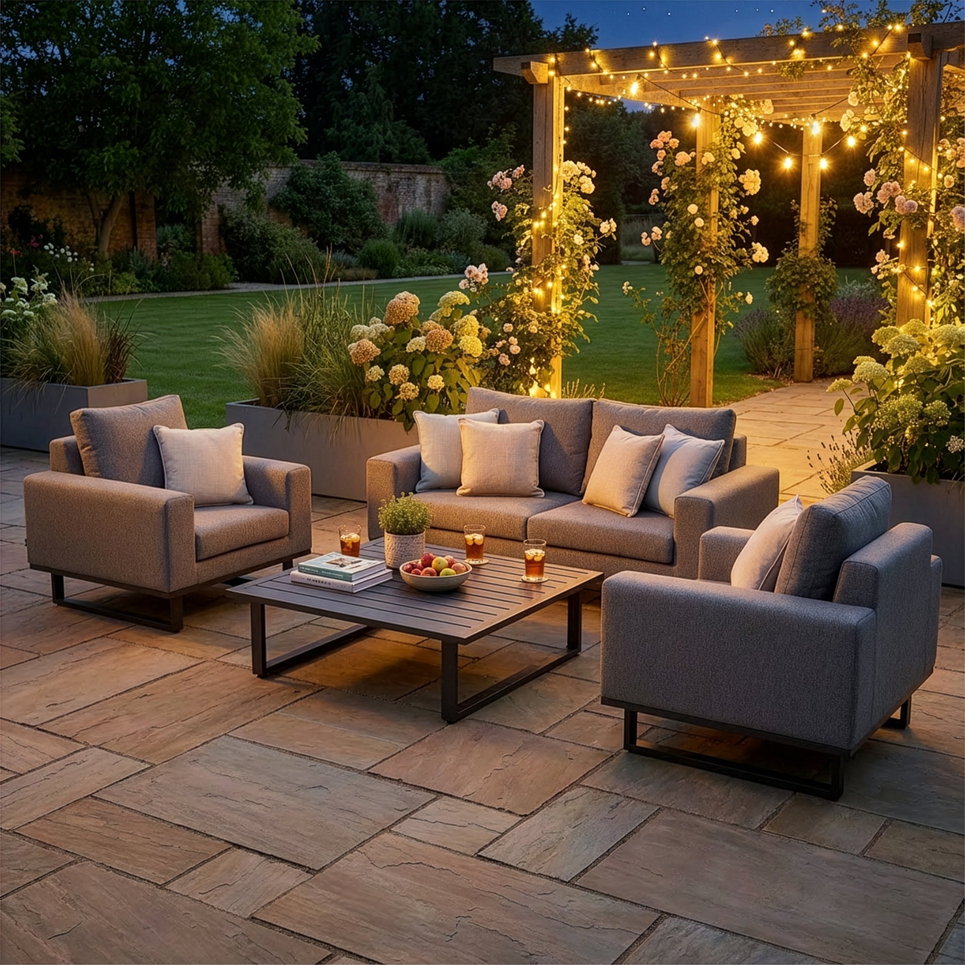 Ethos 2 Seater Sofa Set with Coffee Table - Zinc Grey