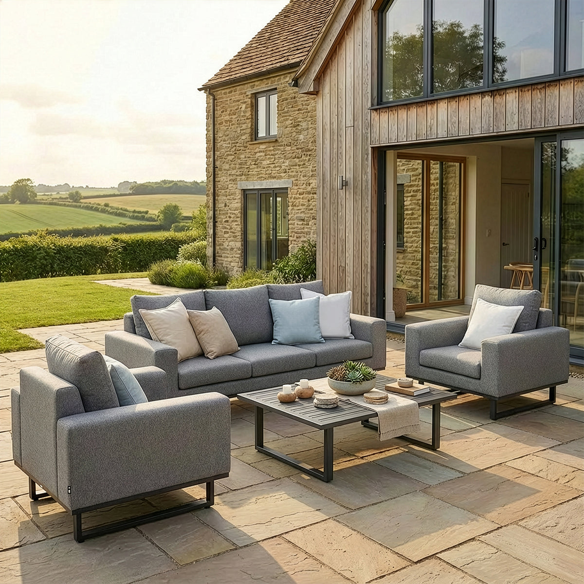 Ethos 3 Seater Sofa Set - Zinc Grey