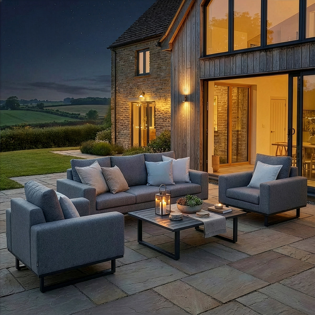 Ethos 3 Seater Sofa Set - Zinc Grey