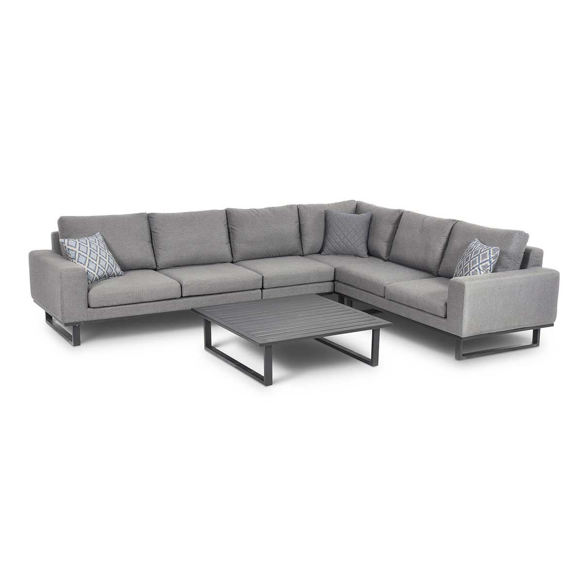 Maze Ethos Flanelle Grey Outdoor Corner Sofa Set with Coffee Table | 6 Seater