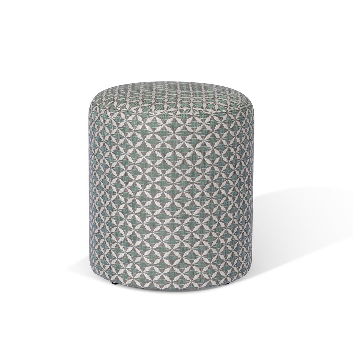 Fabric Mosaic Glacier Blue Sunbrella Outdoor Footstool 45x45cm