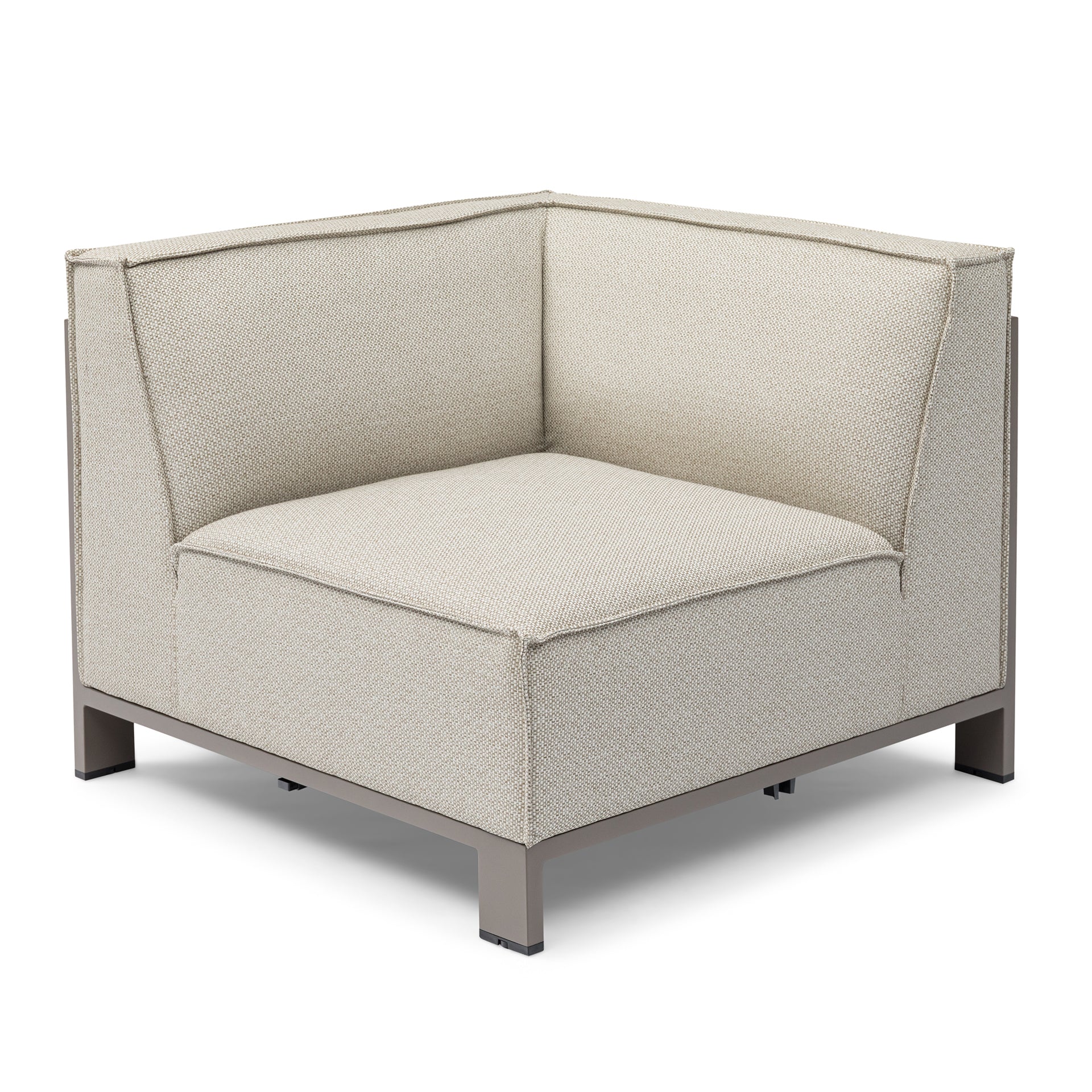 Ibiza Medium Corner Sofa Set with Round Coffee Table - Latte