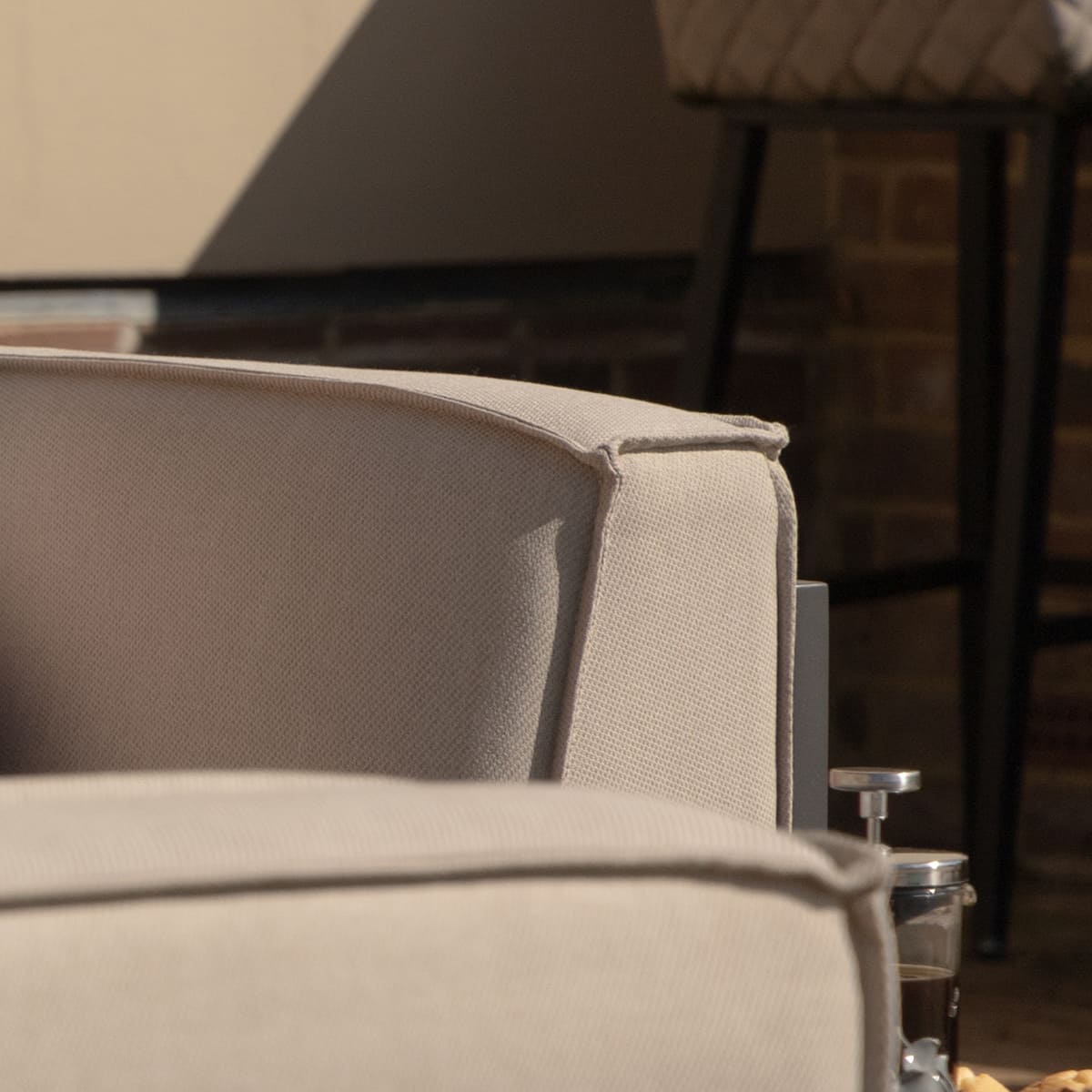 Ibiza Medium Corner Sofa Set with Round Coffee Table - Oatmeal