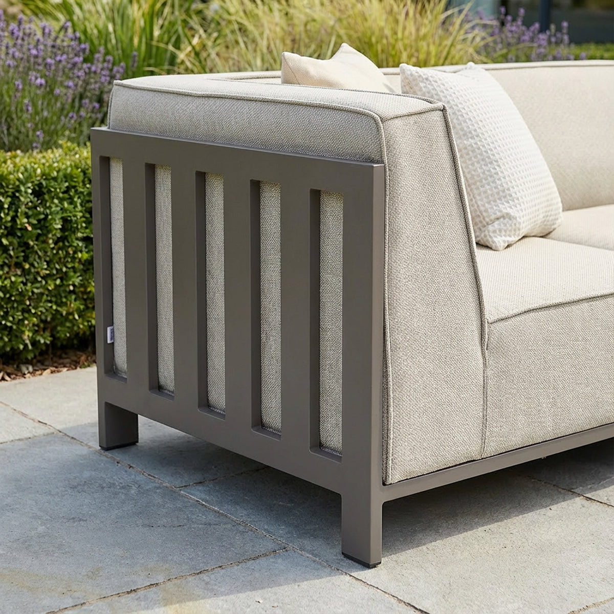 Ibiza Small Corner Sofa Set with Round Coffee Table - Latte