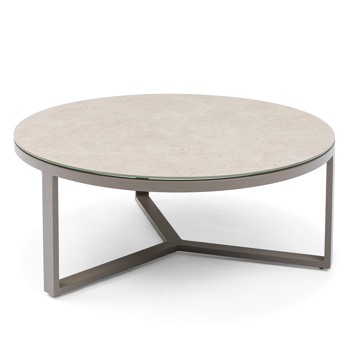 Ibiza Small Corner Sofa Set with Round Coffee Table - Latte