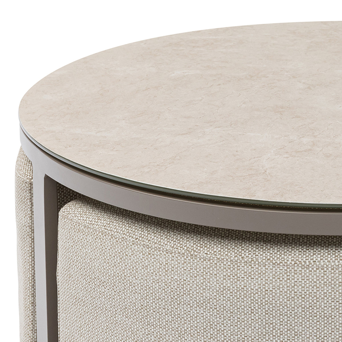 Ibiza Small Corner Sofa Set with Round Coffee Table - Latte
