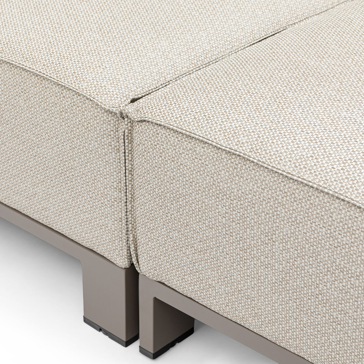 Ibiza U Shape Sofa Set with Round Coffee Table - Latte
