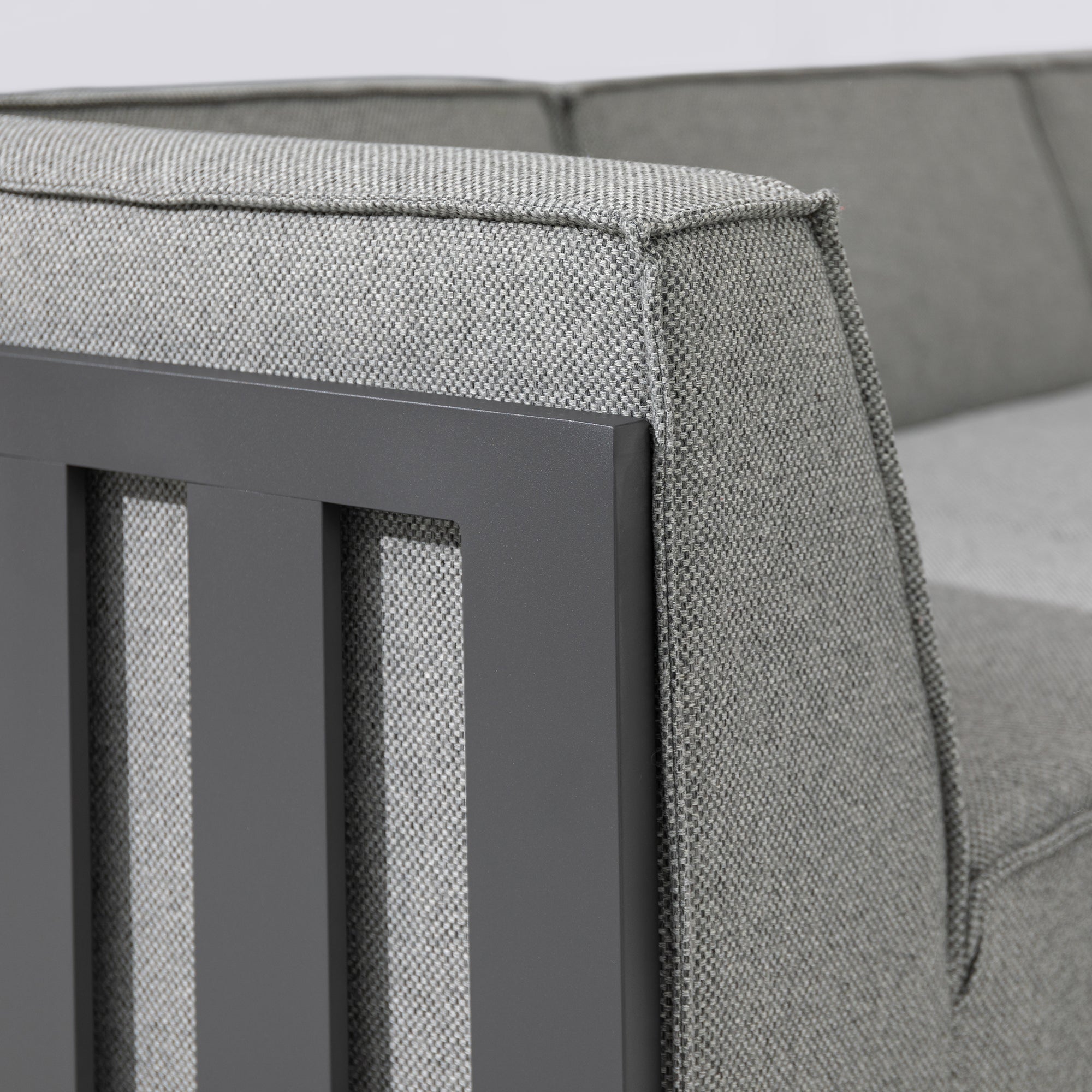Ibiza U Shape Sofa Set with Round Coffee Table - Zinc Grey
