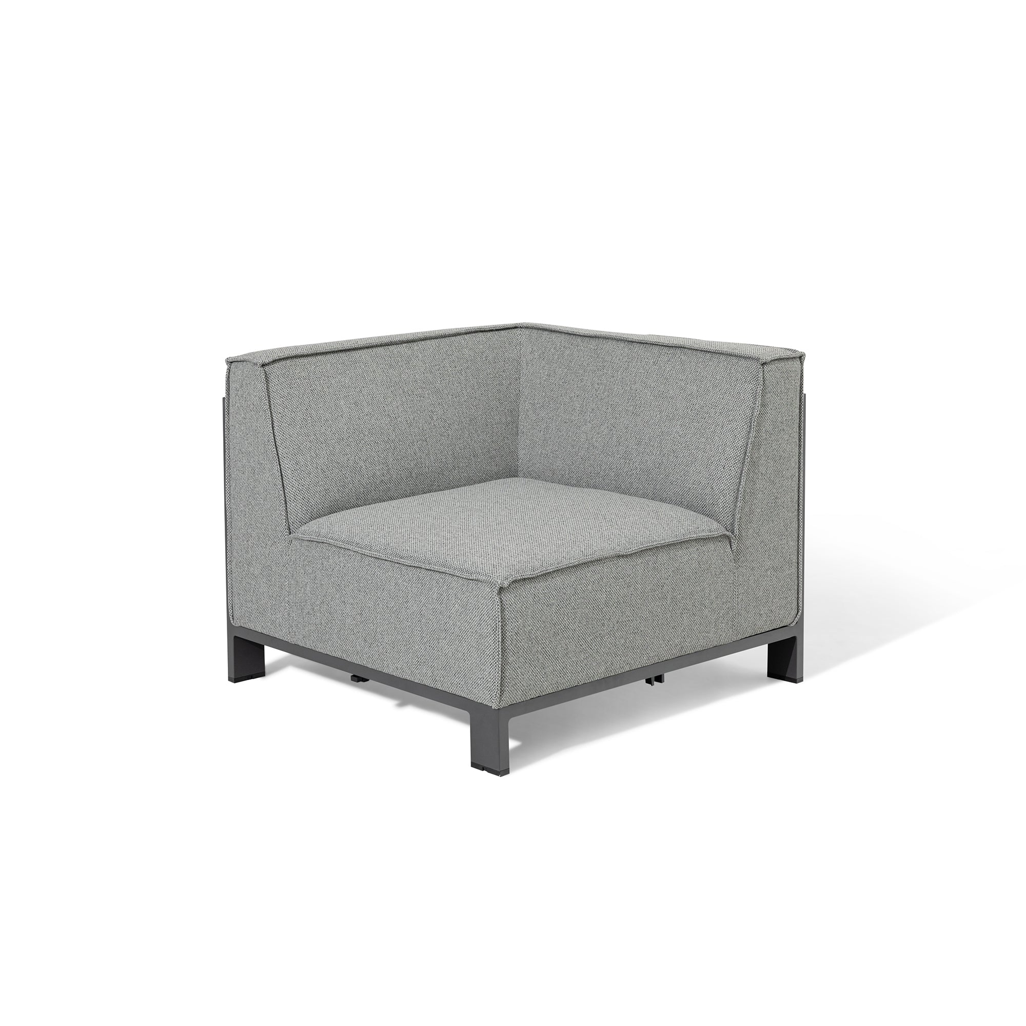 Ibiza U Shape Sofa Set with Round Coffee Table - Zinc Grey